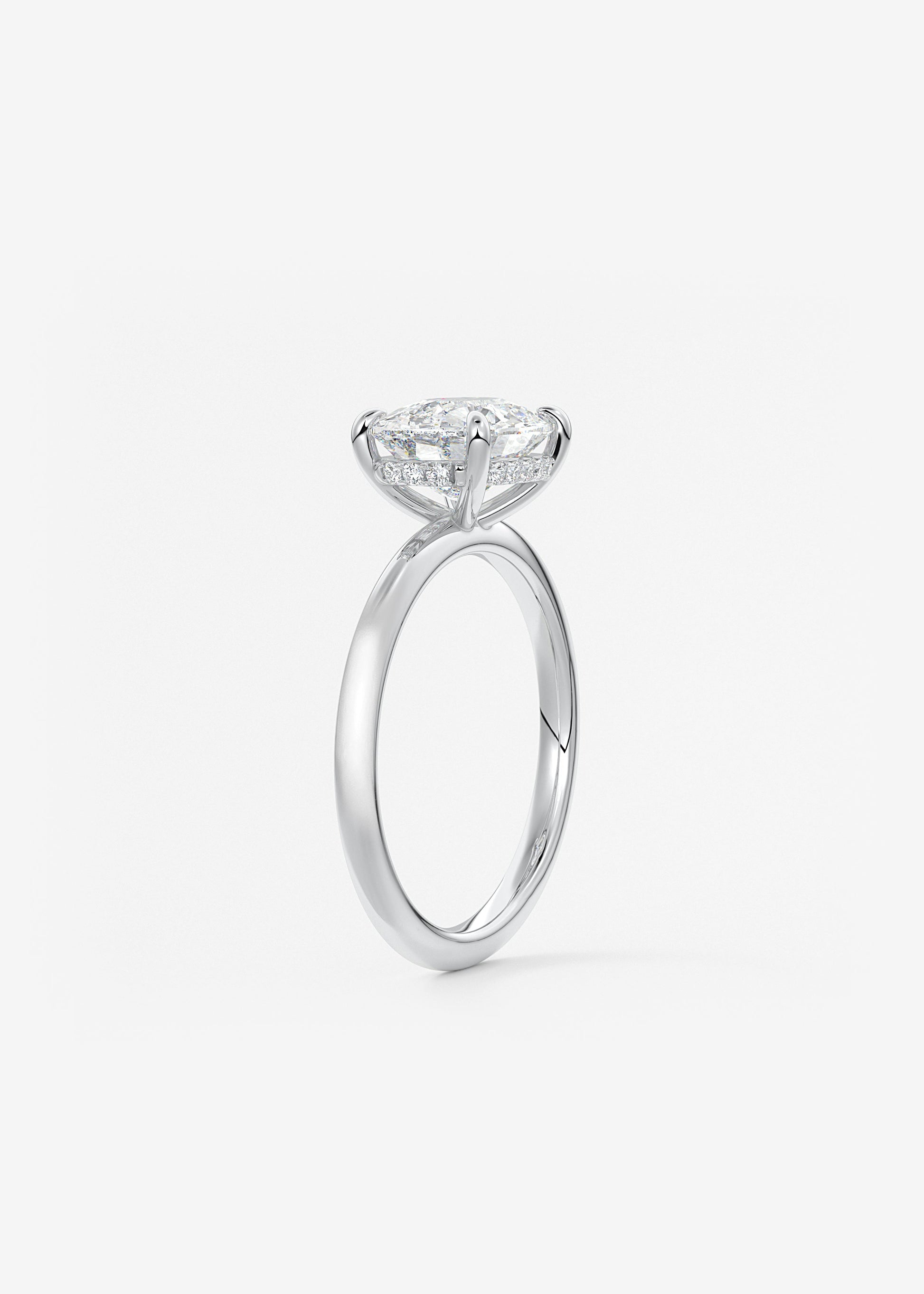 Oval Solitaire With Raised Basket Gallery Lab Grown Diamond Engagement Ring