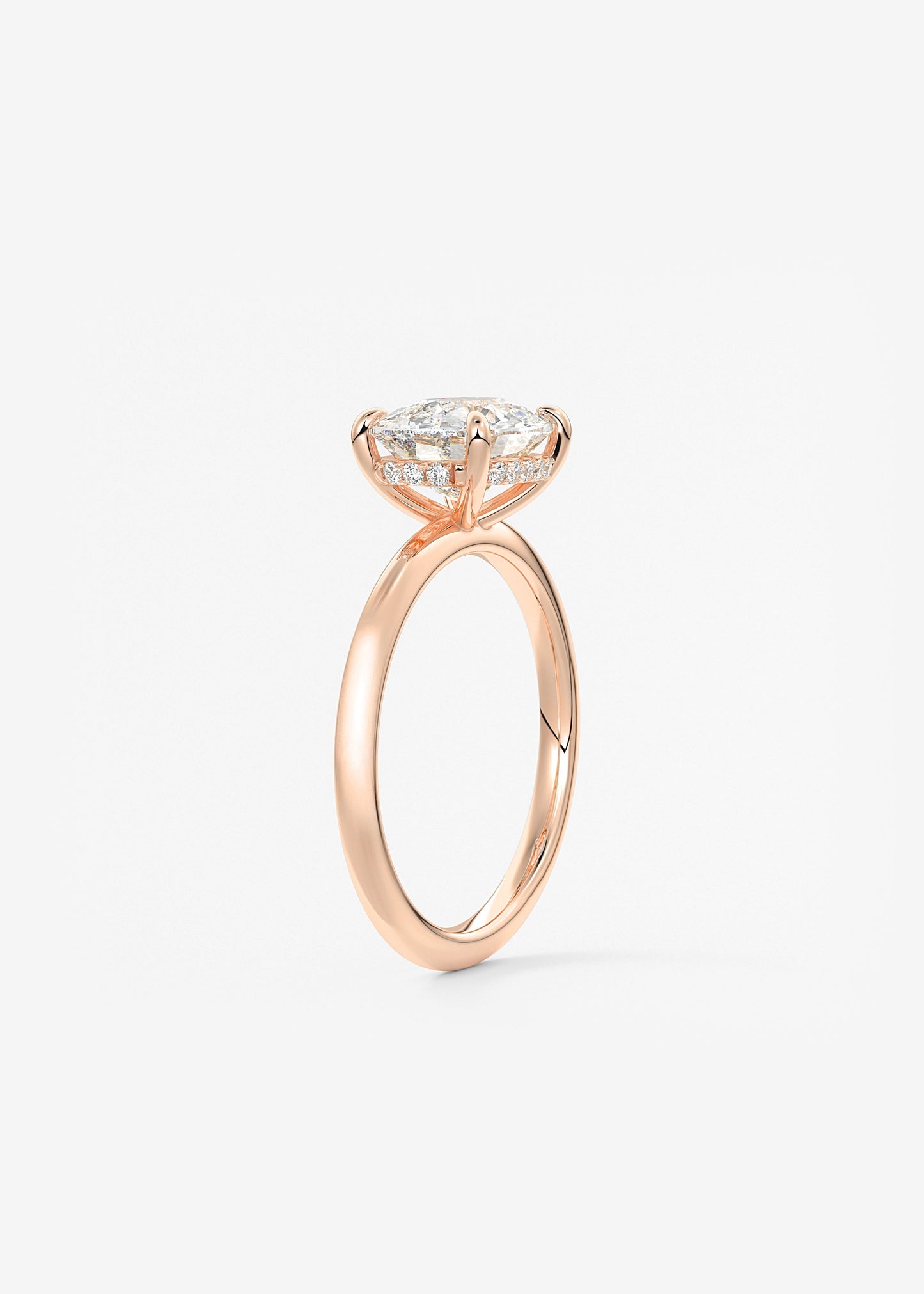 Oval Solitaire With Raised Basket Gallery Lab Grown Diamond Engagement Ring