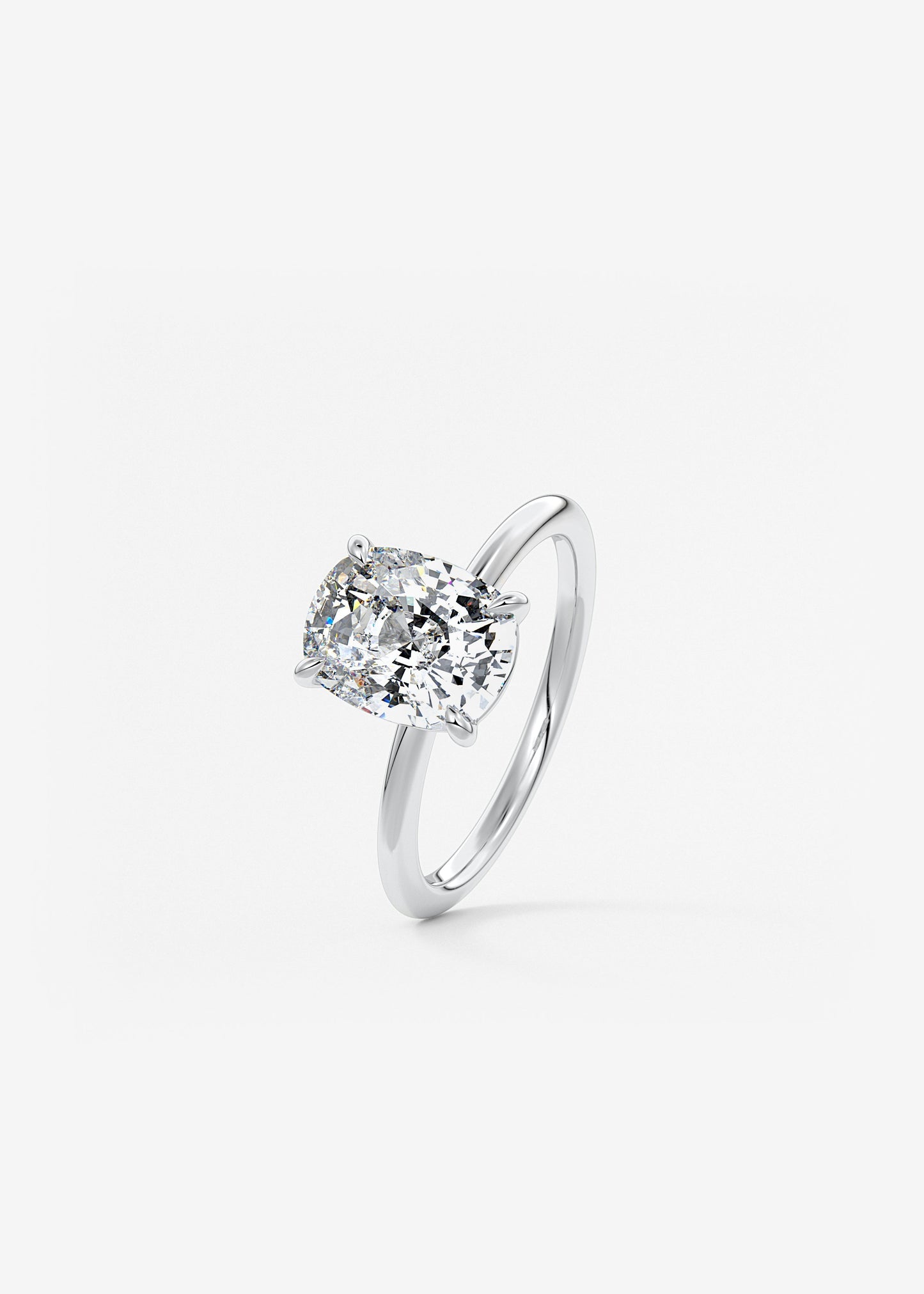 Oval Solitaire With Raised Basket Gallery Lab Grown Diamond Engagement Ring