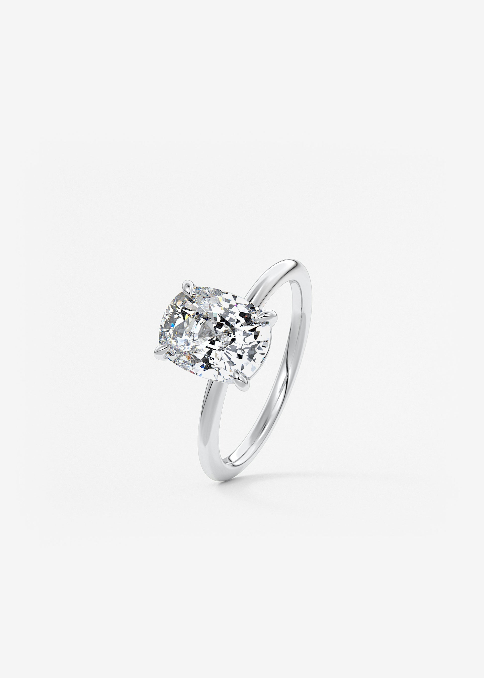 Oval Solitaire With Raised Basket Gallery Lab Grown Diamond Engagement Ring