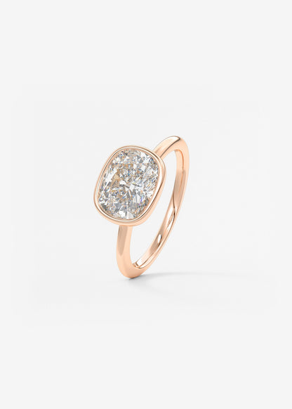 Oval Solitaire With Raised Basket Gallery Lab Grown Diamond Engagement Ring