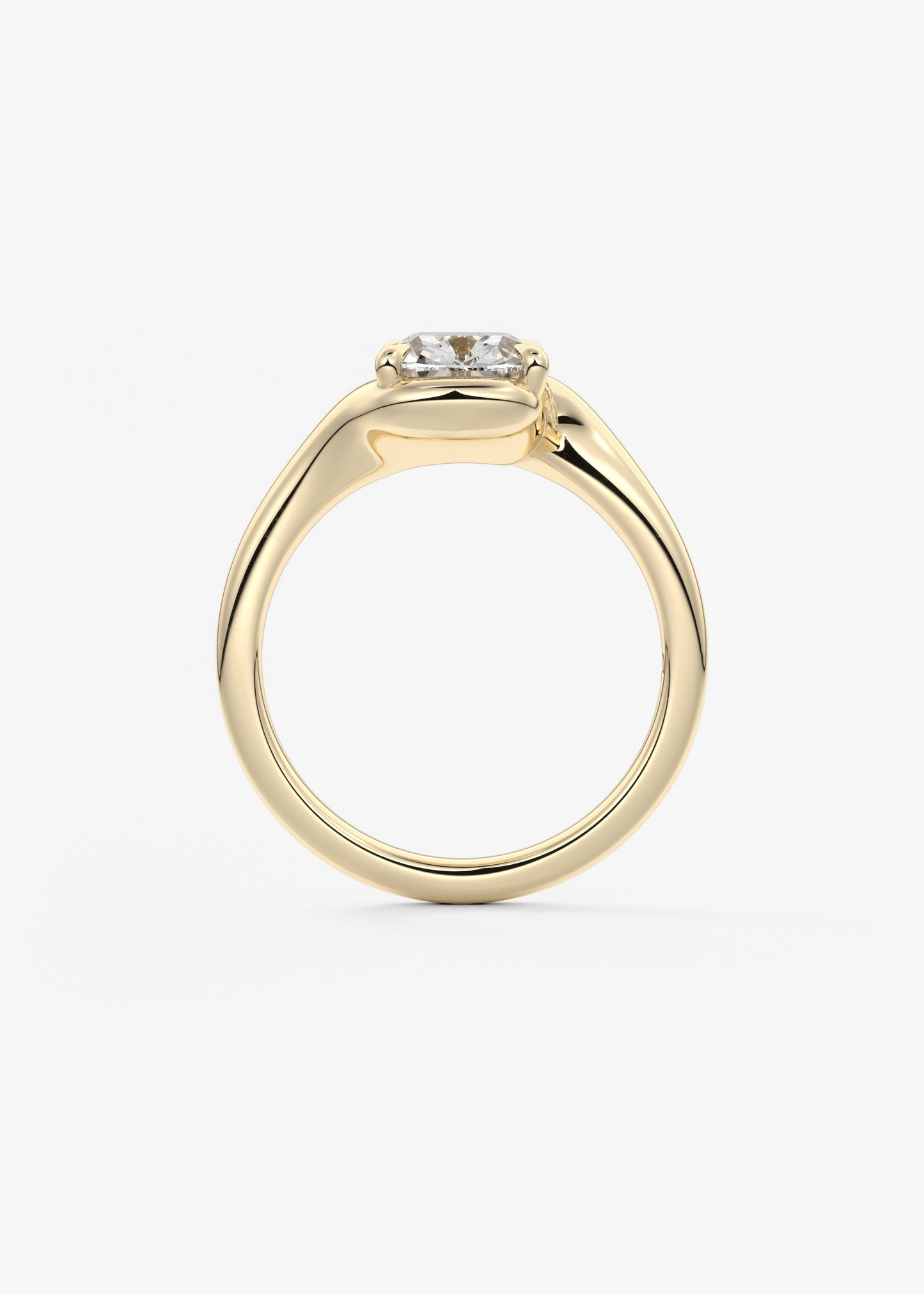 Oval Solitaire With Raised Basket Gallery Lab Grown Diamond Engagement Ring