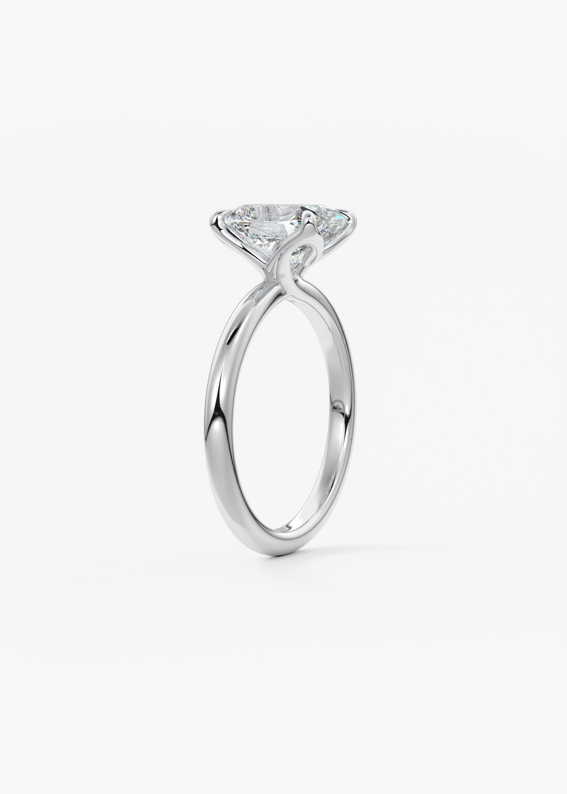 Oval Solitaire With Raised Basket Gallery Lab Grown Diamond Engagement Ring