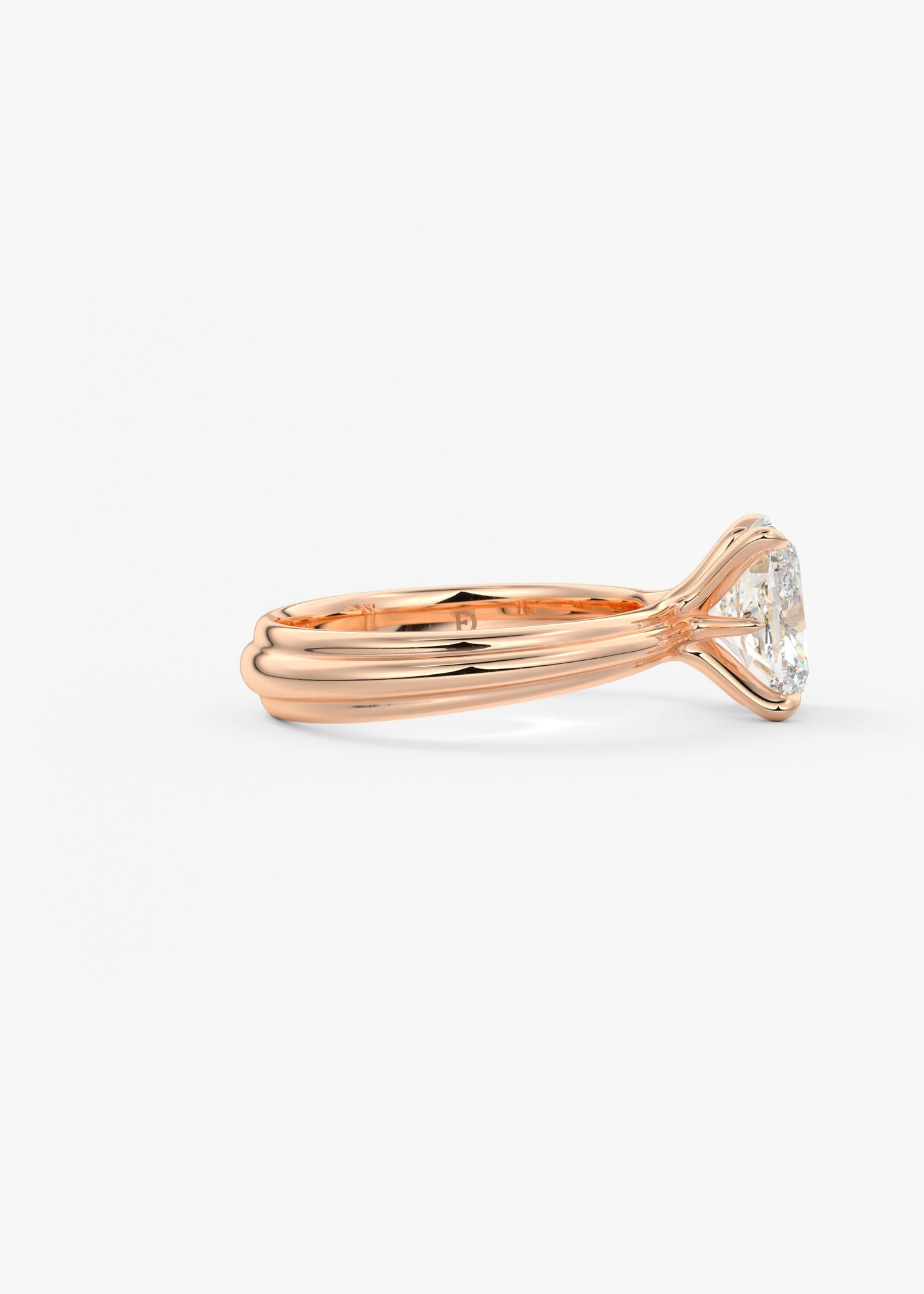 Oval Solitaire With Raised Basket Gallery Lab Grown Diamond Engagement Ring