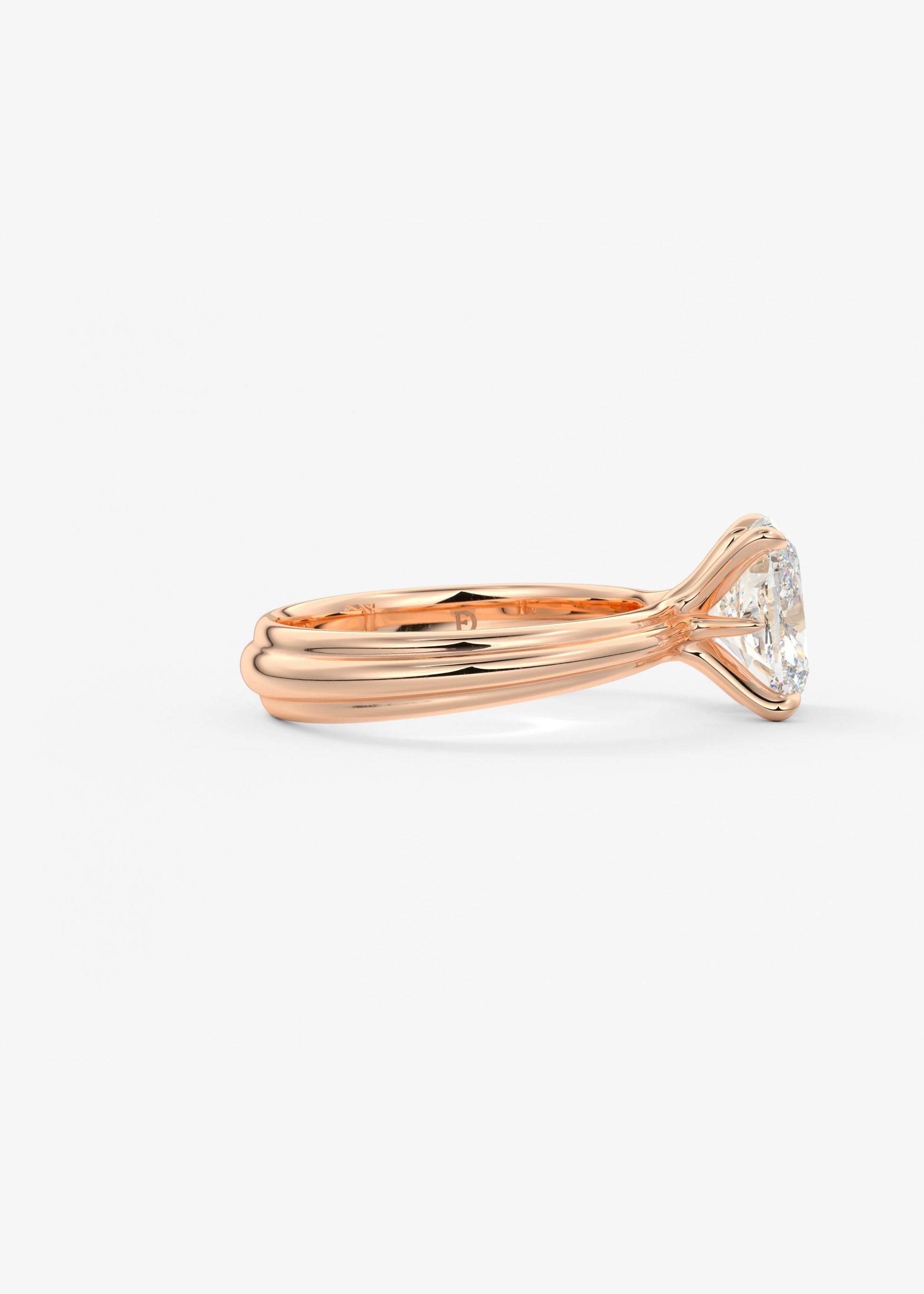 Oval Solitaire With Raised Basket Gallery Lab Grown Diamond Engagement Ring