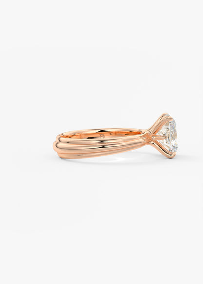 Oval Solitaire With Raised Basket Gallery Lab Grown Diamond Engagement Ring
