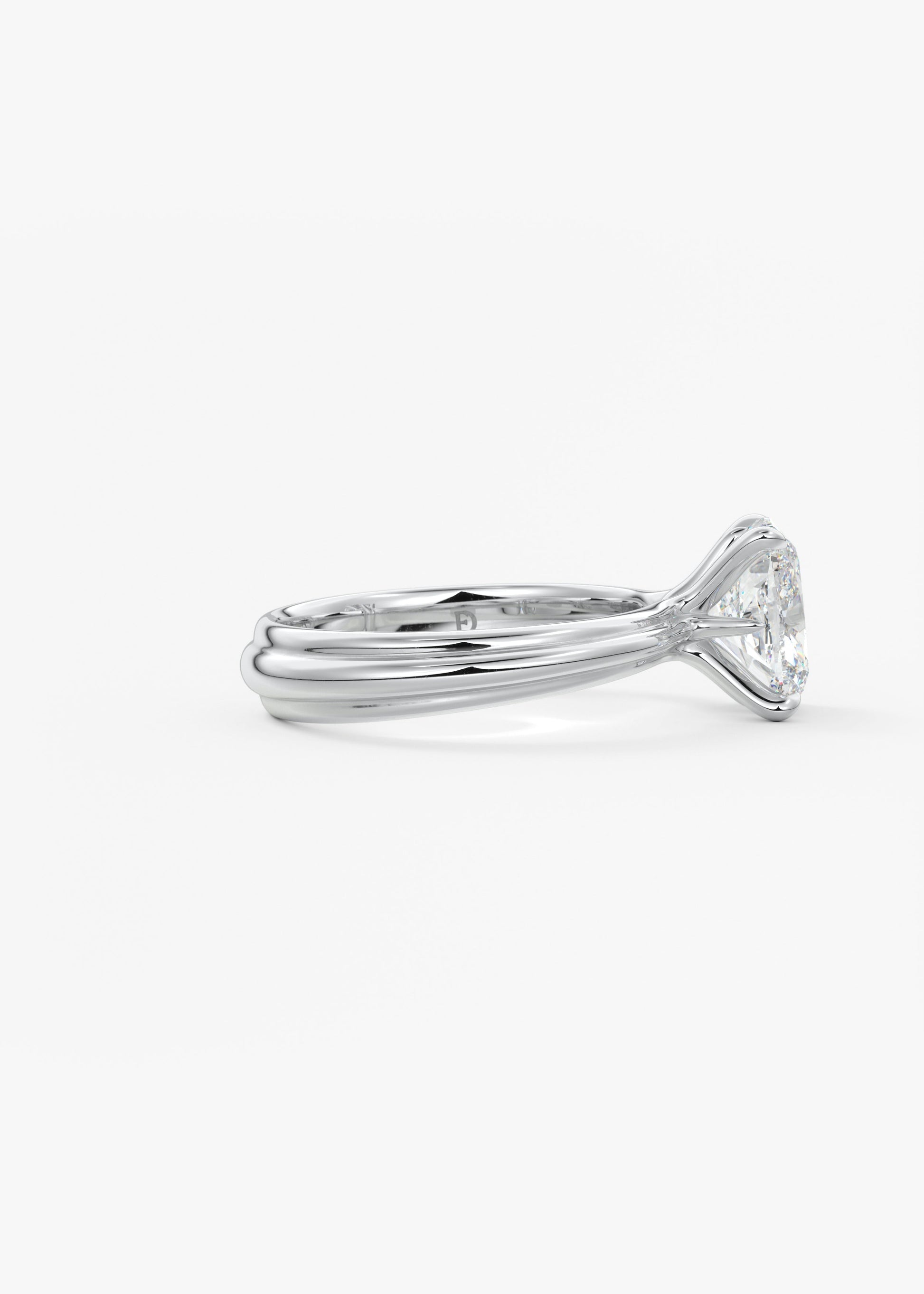 Oval Solitaire With Raised Basket Gallery Lab Grown Diamond Engagement Ring