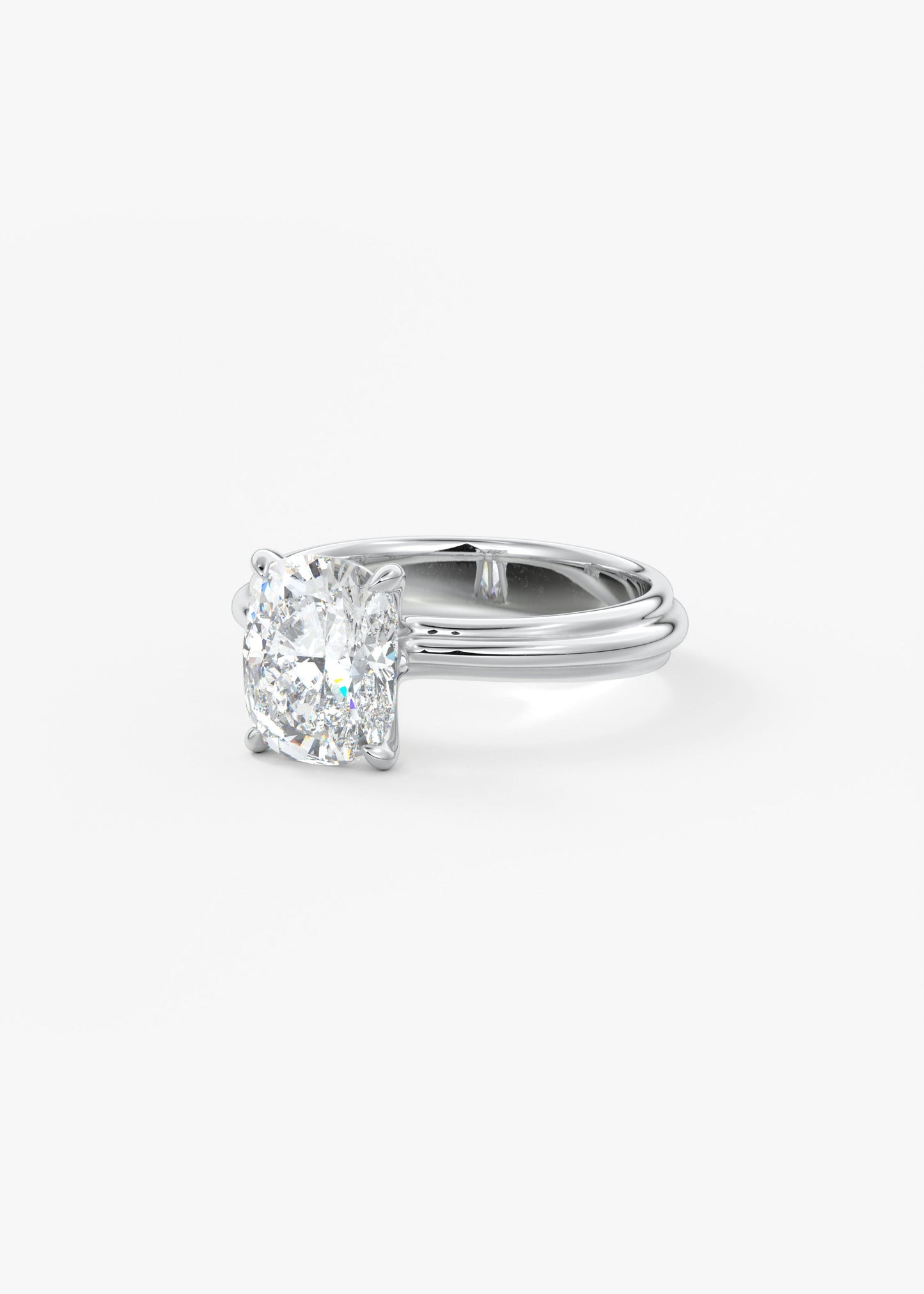 Oval Solitaire With Raised Basket Gallery Lab Grown Diamond Engagement Ring