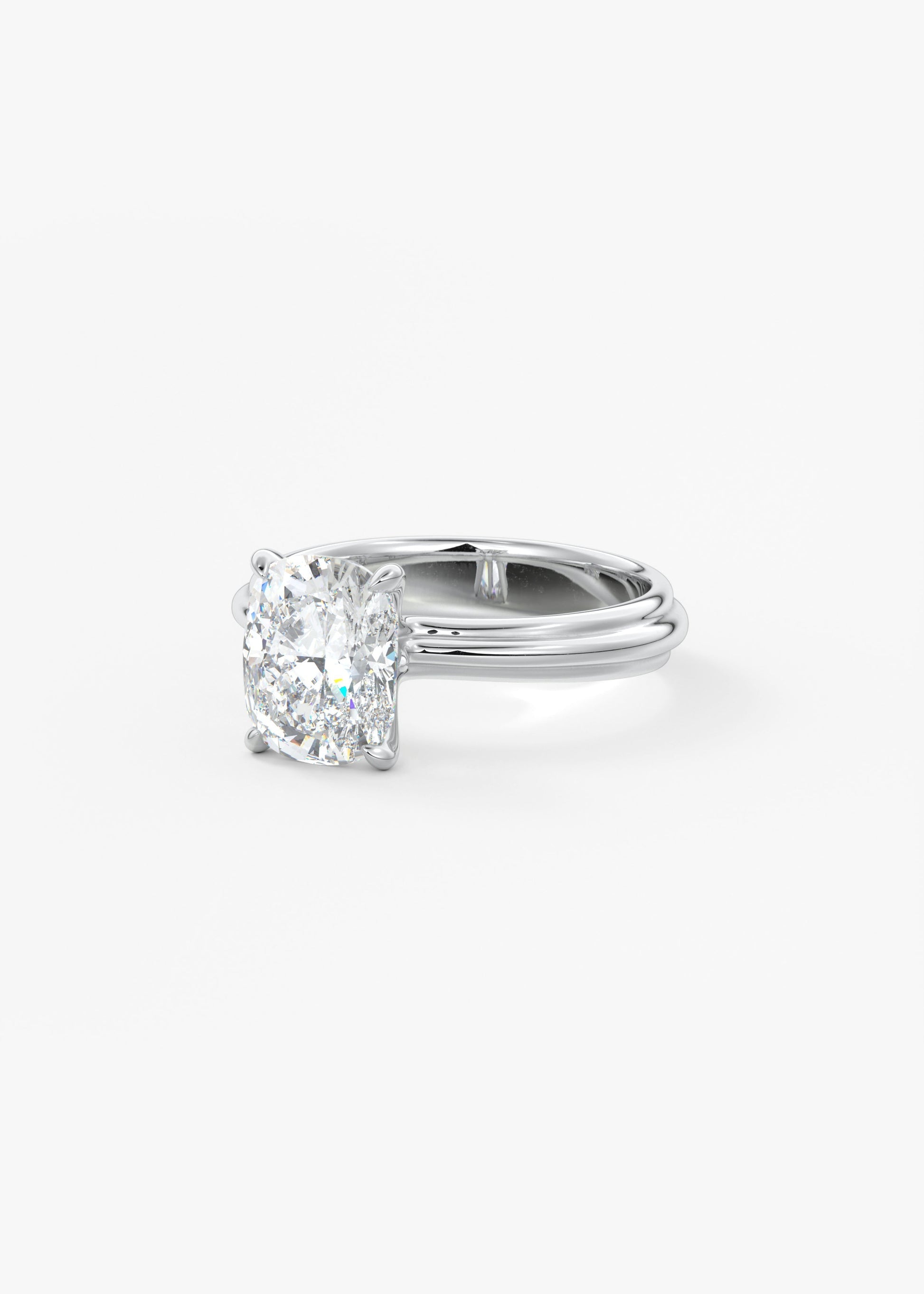 Oval Solitaire With Raised Basket Gallery Lab Grown Diamond Engagement Ring