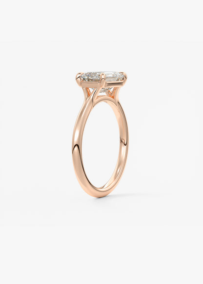 Oval Solitaire With Raised Basket Gallery Lab Grown Diamond Engagement Ring
