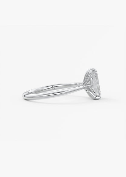 Oval Solitaire With Raised Basket Gallery Lab Grown Diamond Engagement Ring