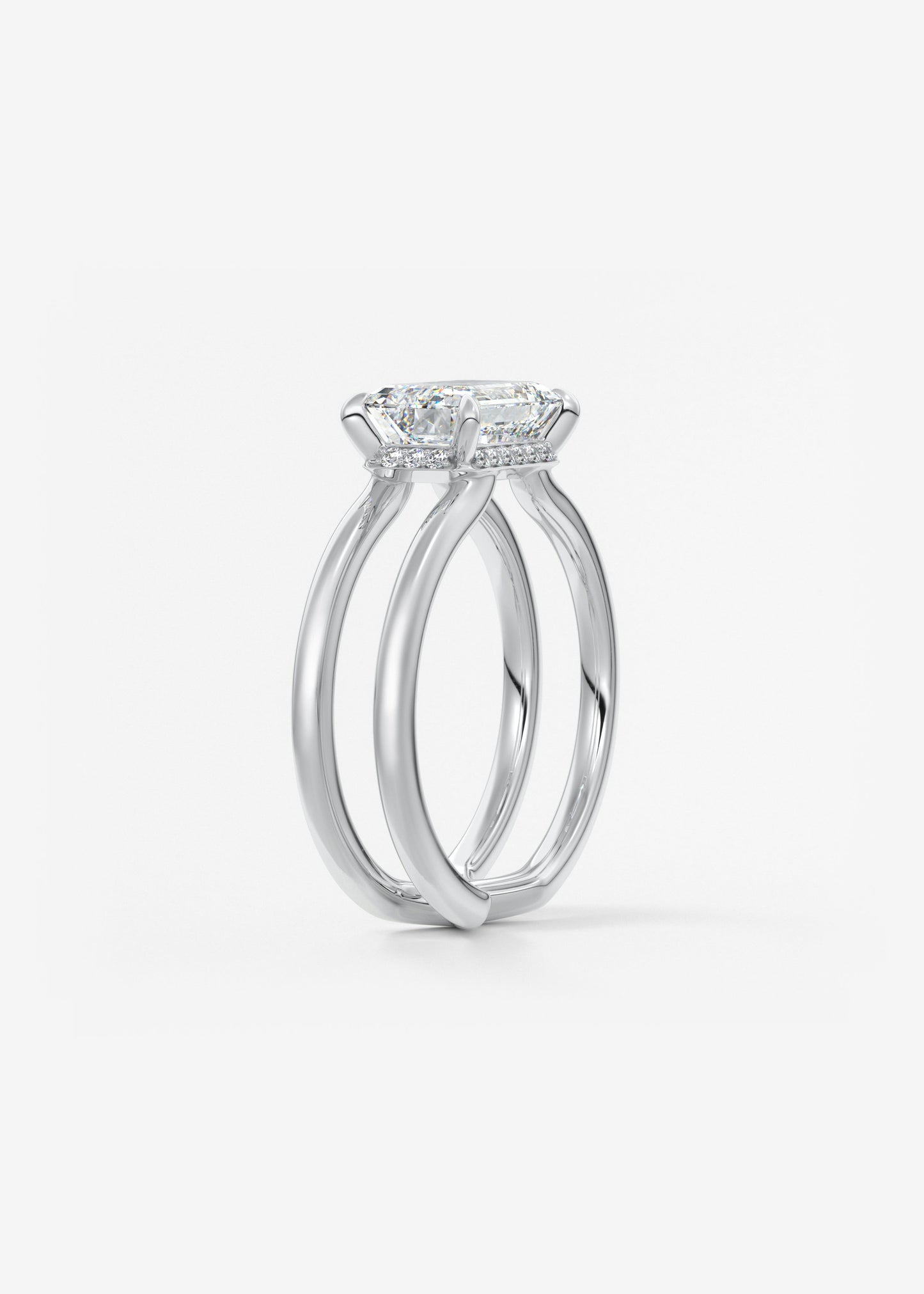 Oval Solitaire With Raised Basket Gallery Lab Grown Diamond Engagement Ring
