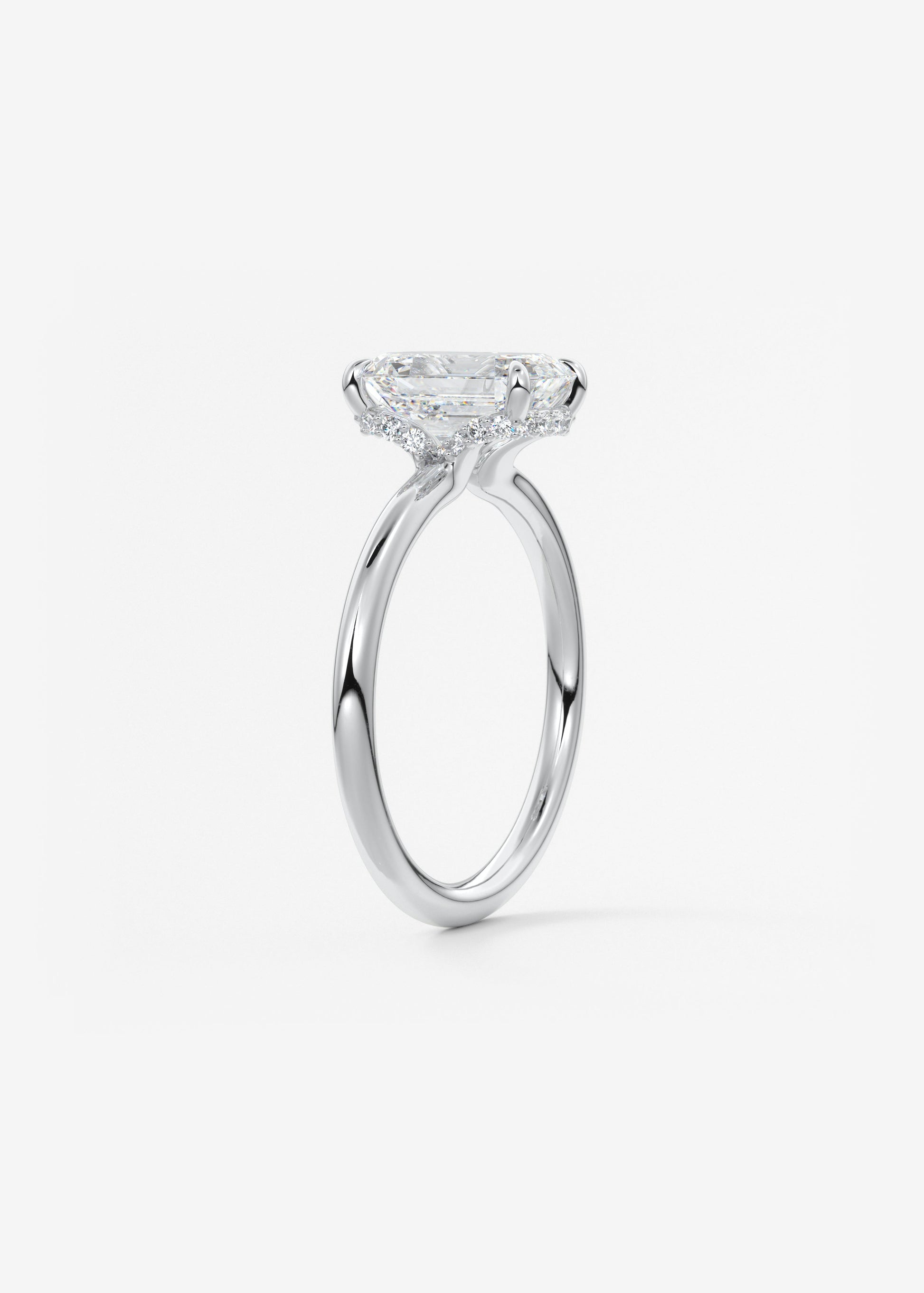 Oval Solitaire With Raised Basket Gallery Lab Grown Diamond Engagement Ring