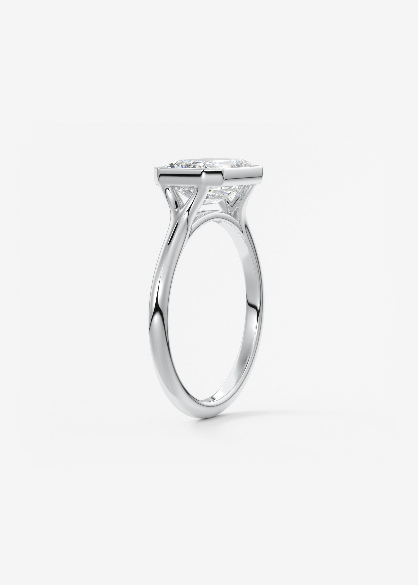 Oval Solitaire With Raised Basket Gallery Lab Grown Diamond Engagement Ring