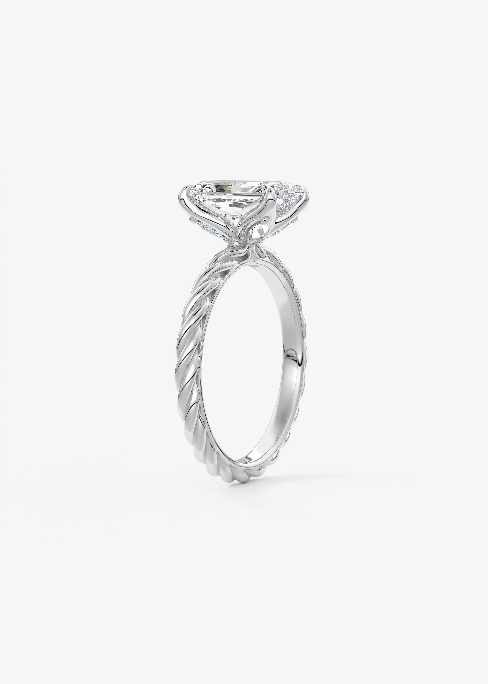 Oval Solitaire With Raised Basket Gallery Lab Grown Diamond Engagement Ring