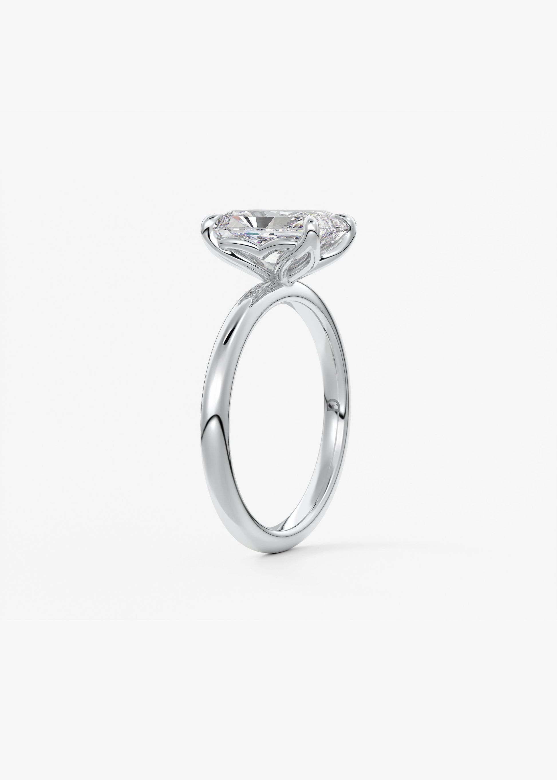 Oval Solitaire With Raised Basket Gallery Lab Grown Diamond Engagement Ring