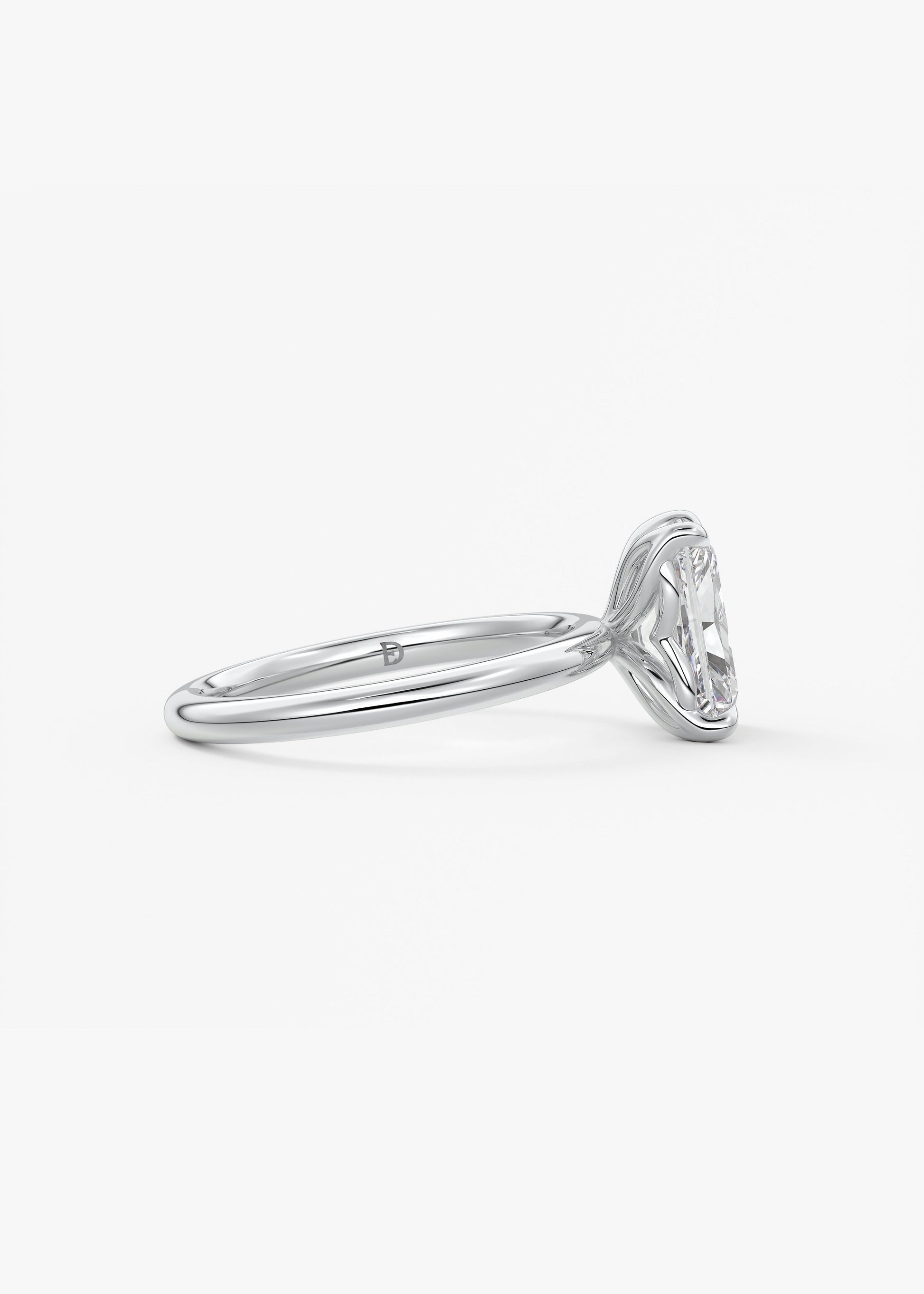 Oval Solitaire With Raised Basket Gallery Lab Grown Diamond Engagement Ring