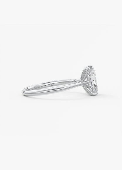 Oval Solitaire With Raised Basket Gallery Lab Grown Diamond Engagement Ring