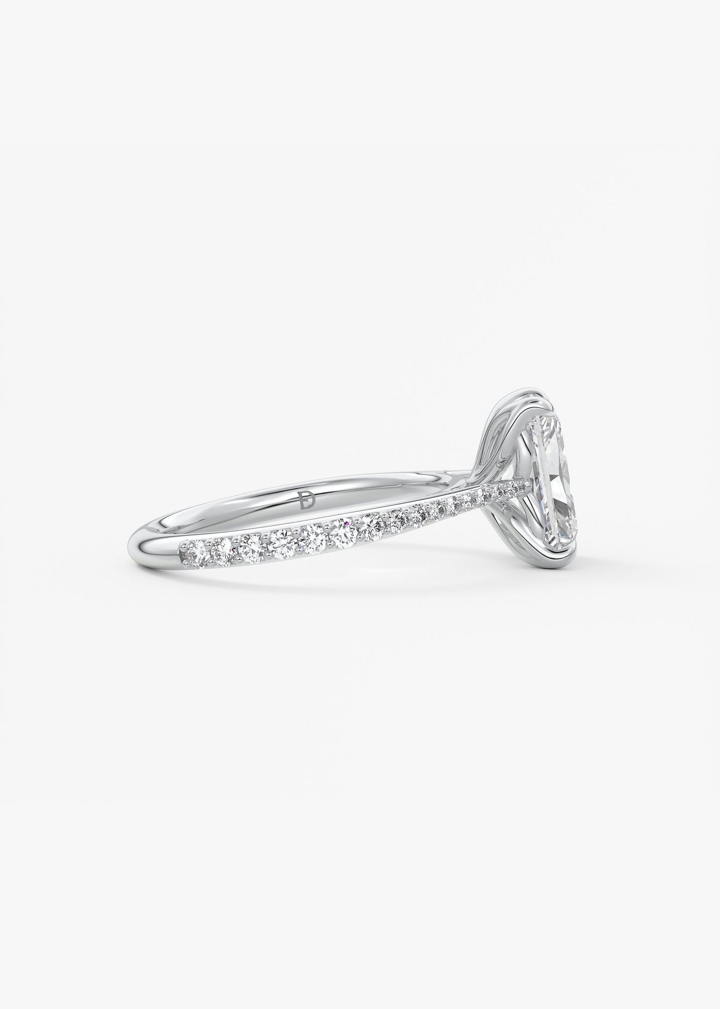 Oval Solitaire With Raised Basket Gallery Lab Grown Diamond Engagement Ring