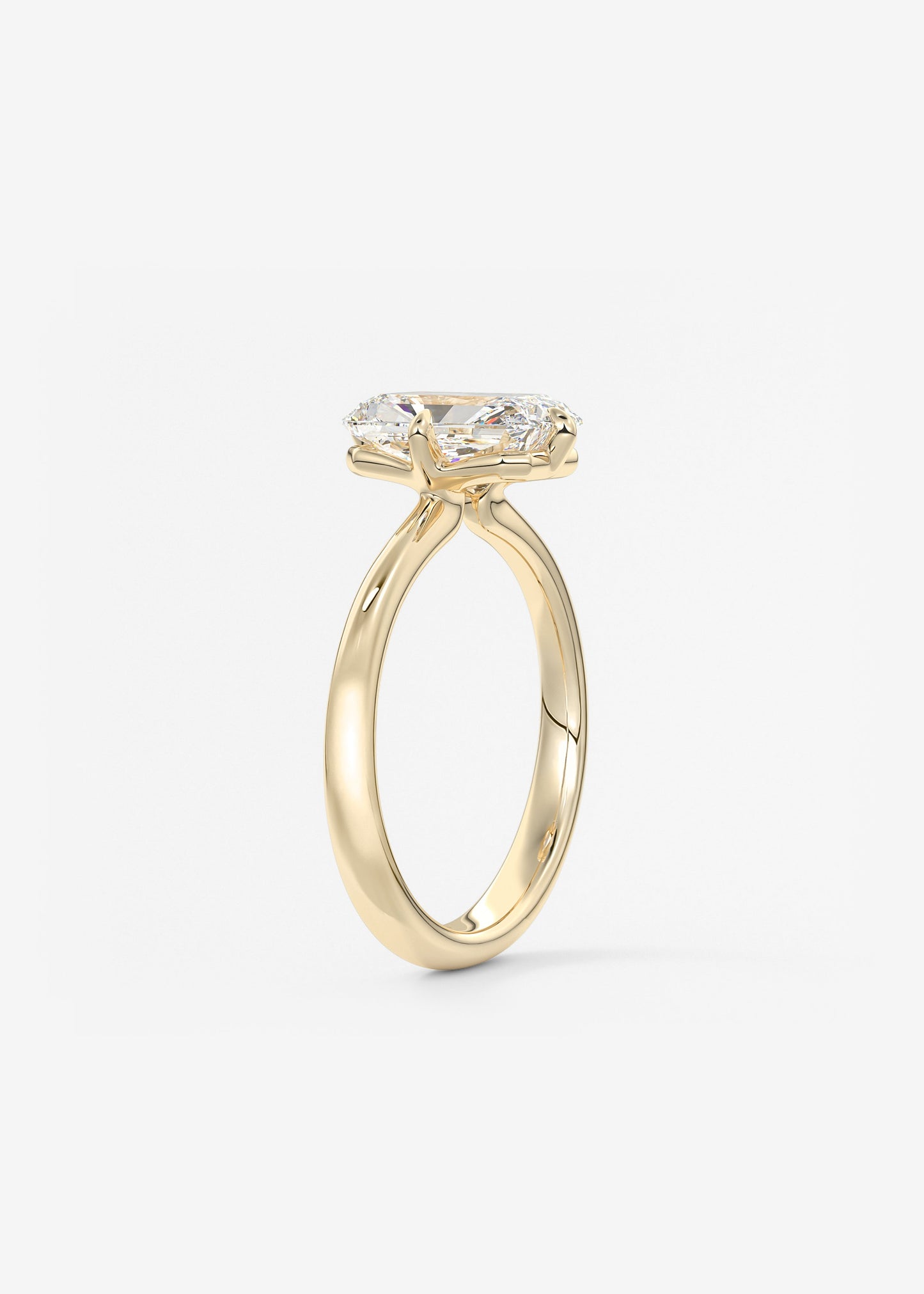 Oval Solitaire With Raised Basket Gallery Lab Grown Diamond Engagement Ring