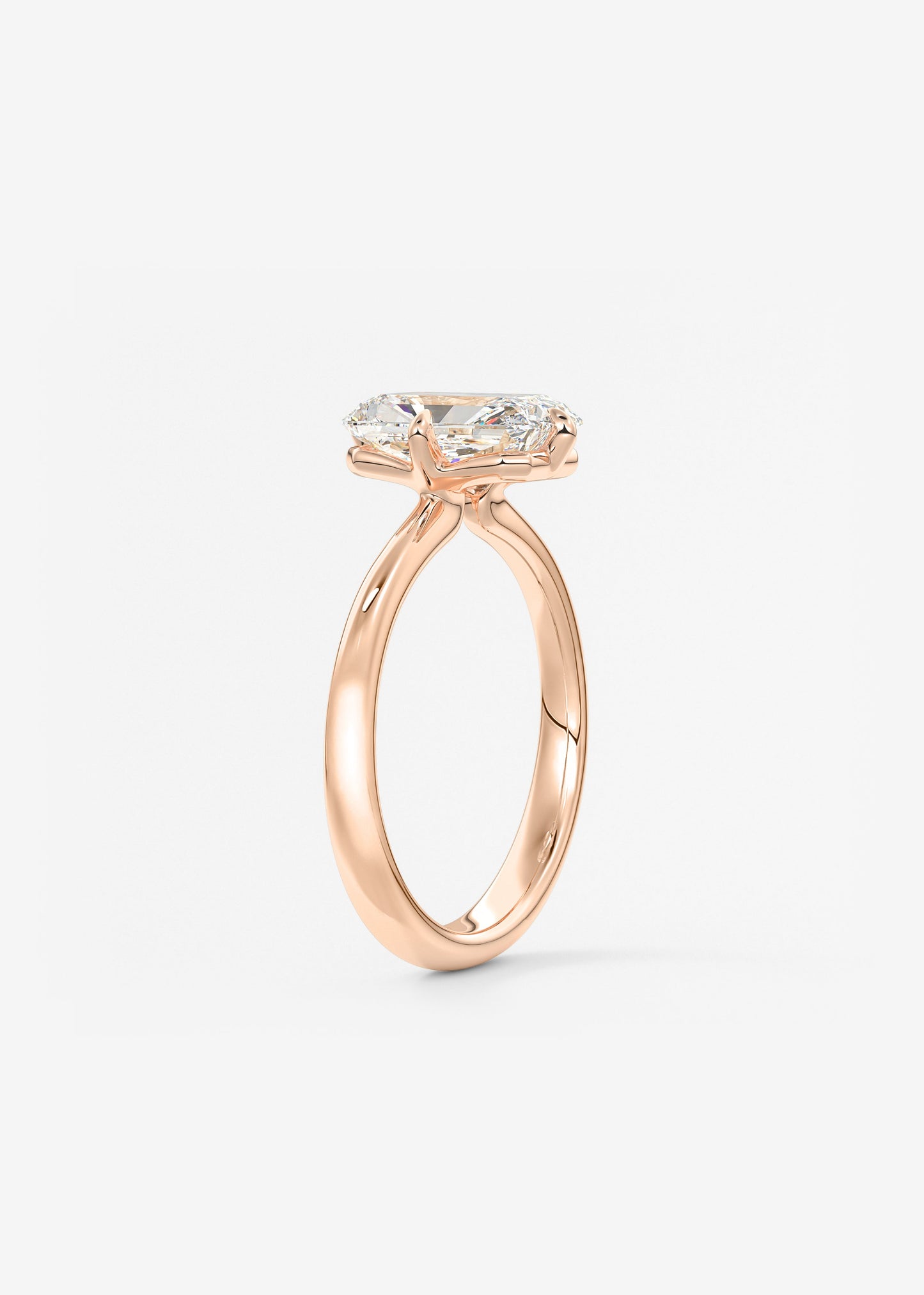 Oval Solitaire With Raised Basket Gallery Lab Grown Diamond Engagement Ring