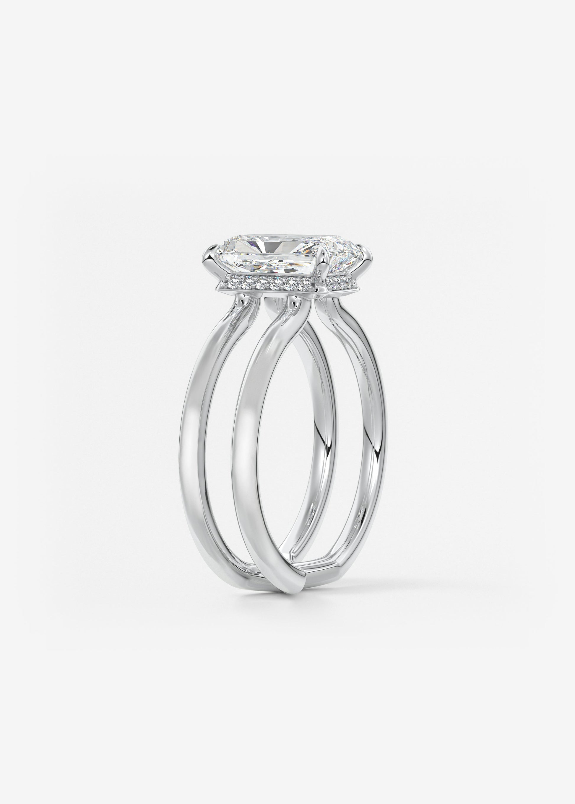 Oval Solitaire With Raised Basket Gallery Lab Grown Diamond Engagement Ring