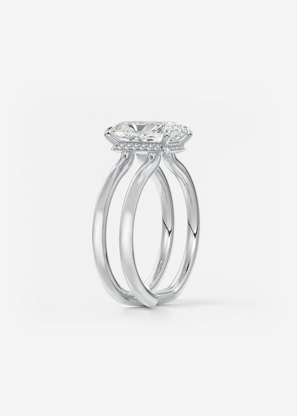 Oval Solitaire With Raised Basket Gallery Lab Grown Diamond Engagement Ring