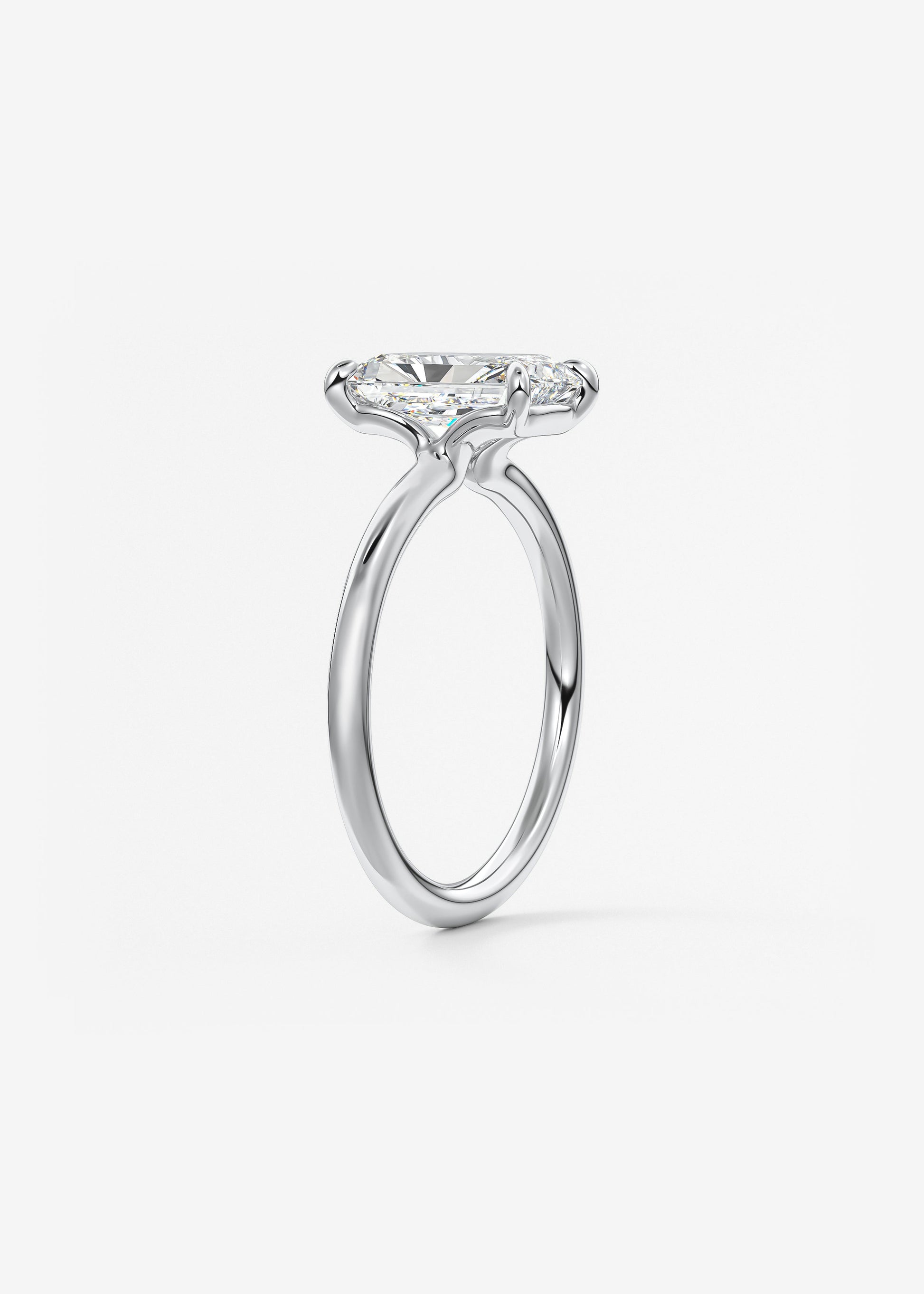 Oval Solitaire With Raised Basket Gallery Lab Grown Diamond Engagement Ring