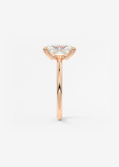 Oval Solitaire With Raised Basket Gallery Lab Grown Diamond Engagement Ring
