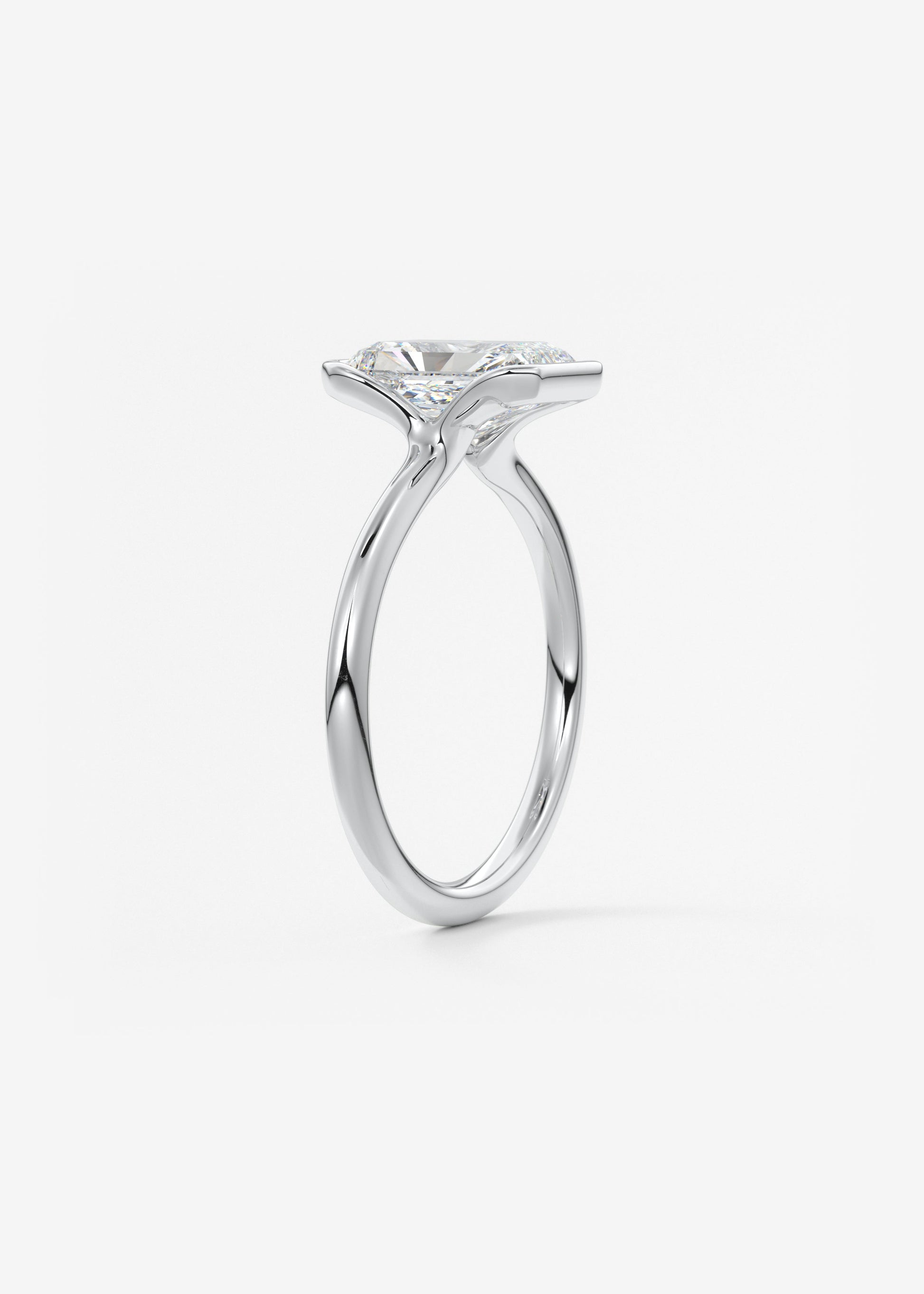 Oval Solitaire With Raised Basket Gallery Lab Grown Diamond Engagement Ring