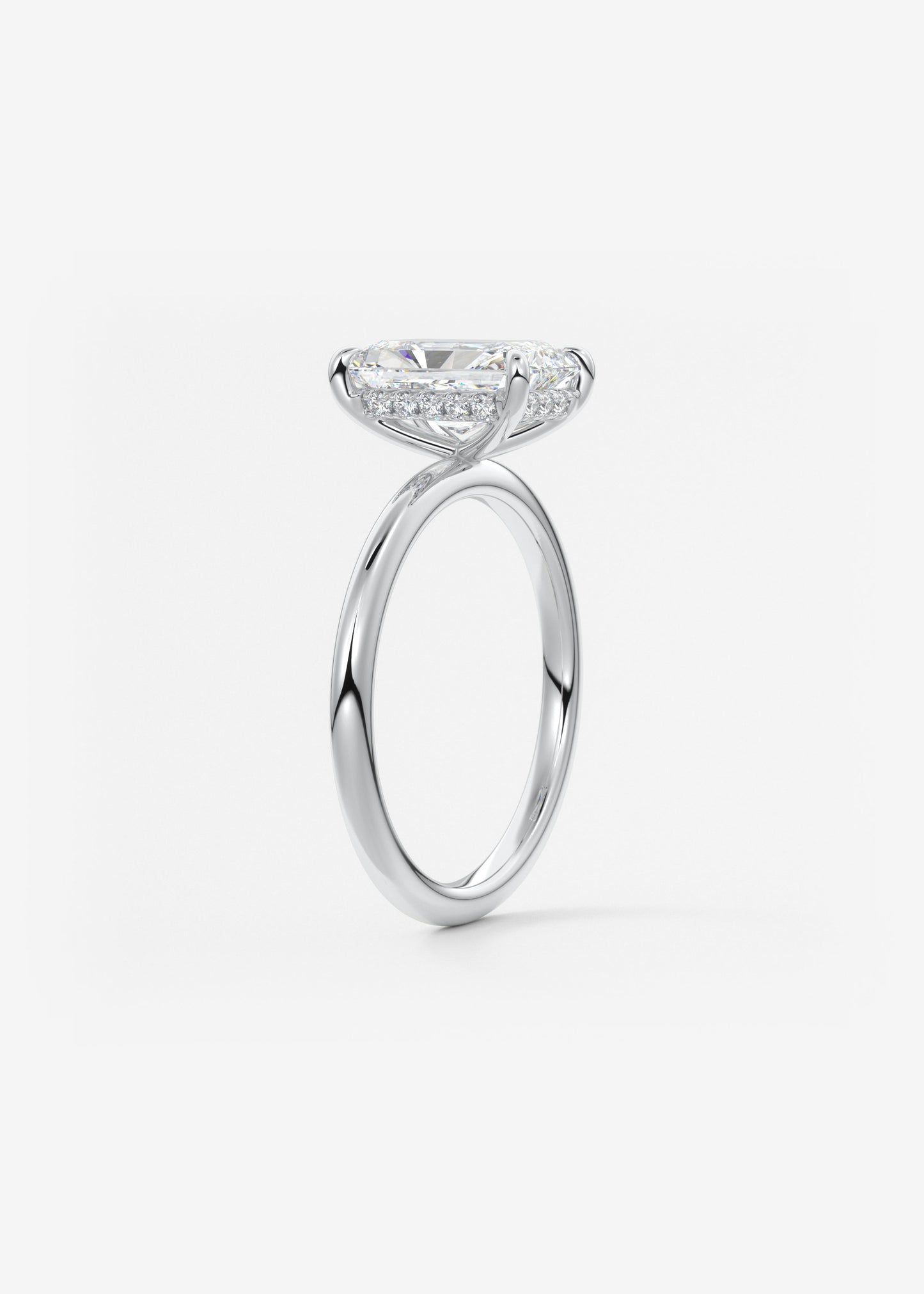 Oval Solitaire With Raised Basket Gallery Lab Grown Diamond Engagement Ring