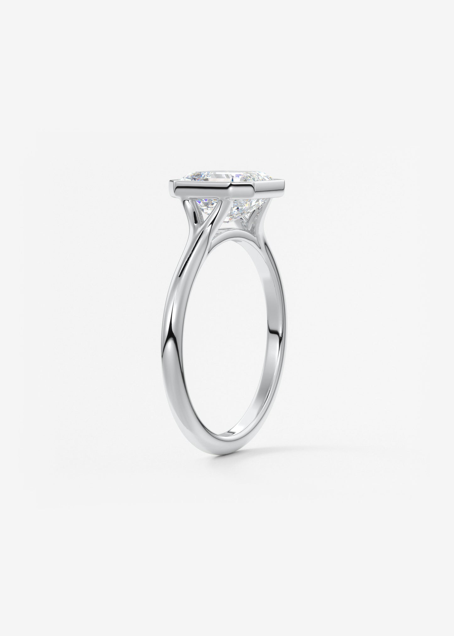 Oval Solitaire With Raised Basket Gallery Lab Grown Diamond Engagement Ring