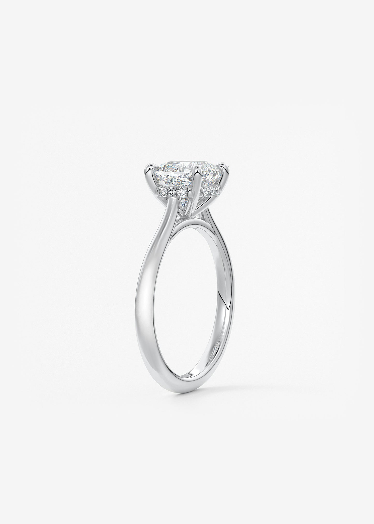 Oval Solitaire With Raised Basket Gallery Lab Grown Diamond Engagement Ring