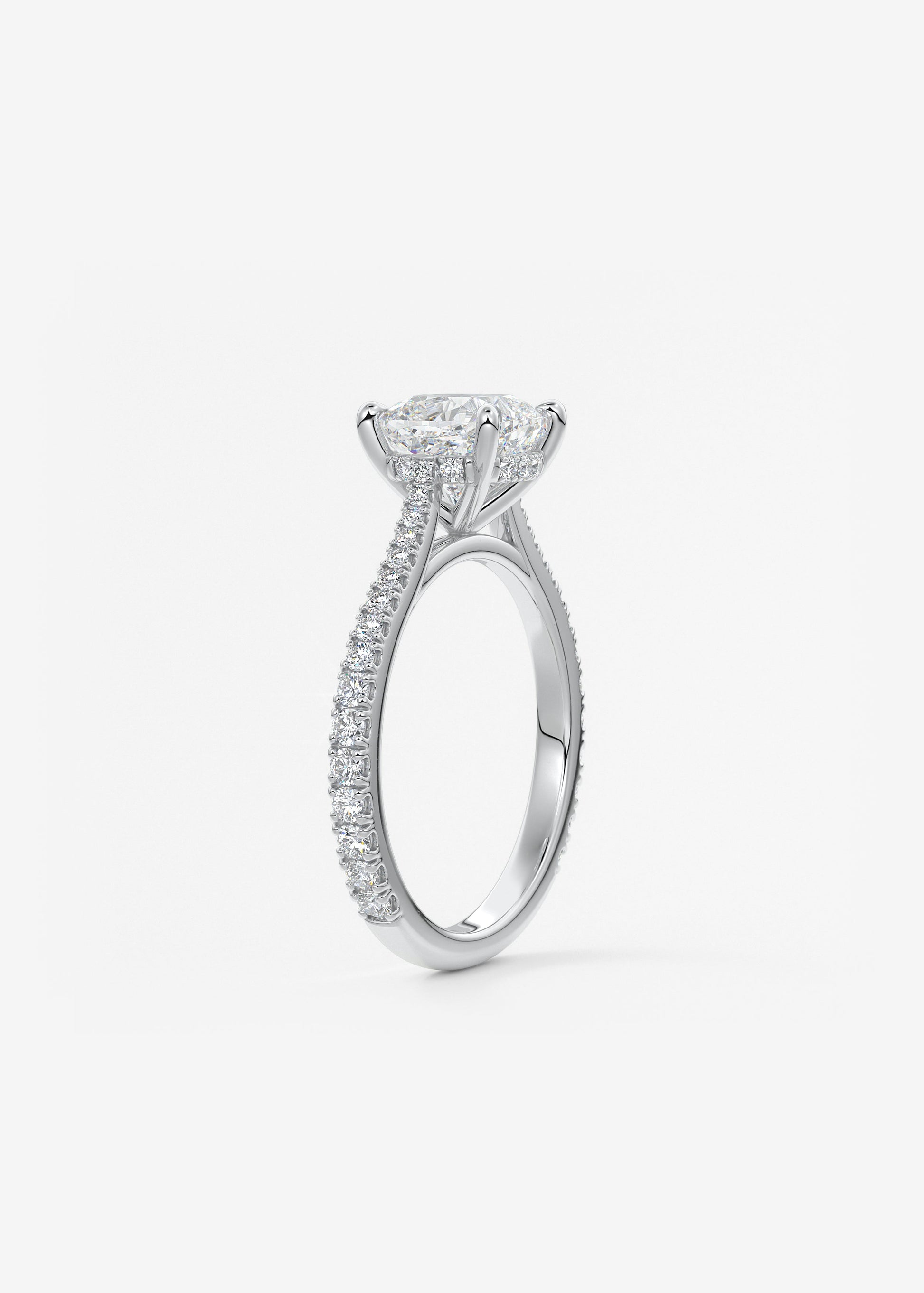 Oval Solitaire With Raised Basket Gallery Lab Grown Diamond Engagement Ring
