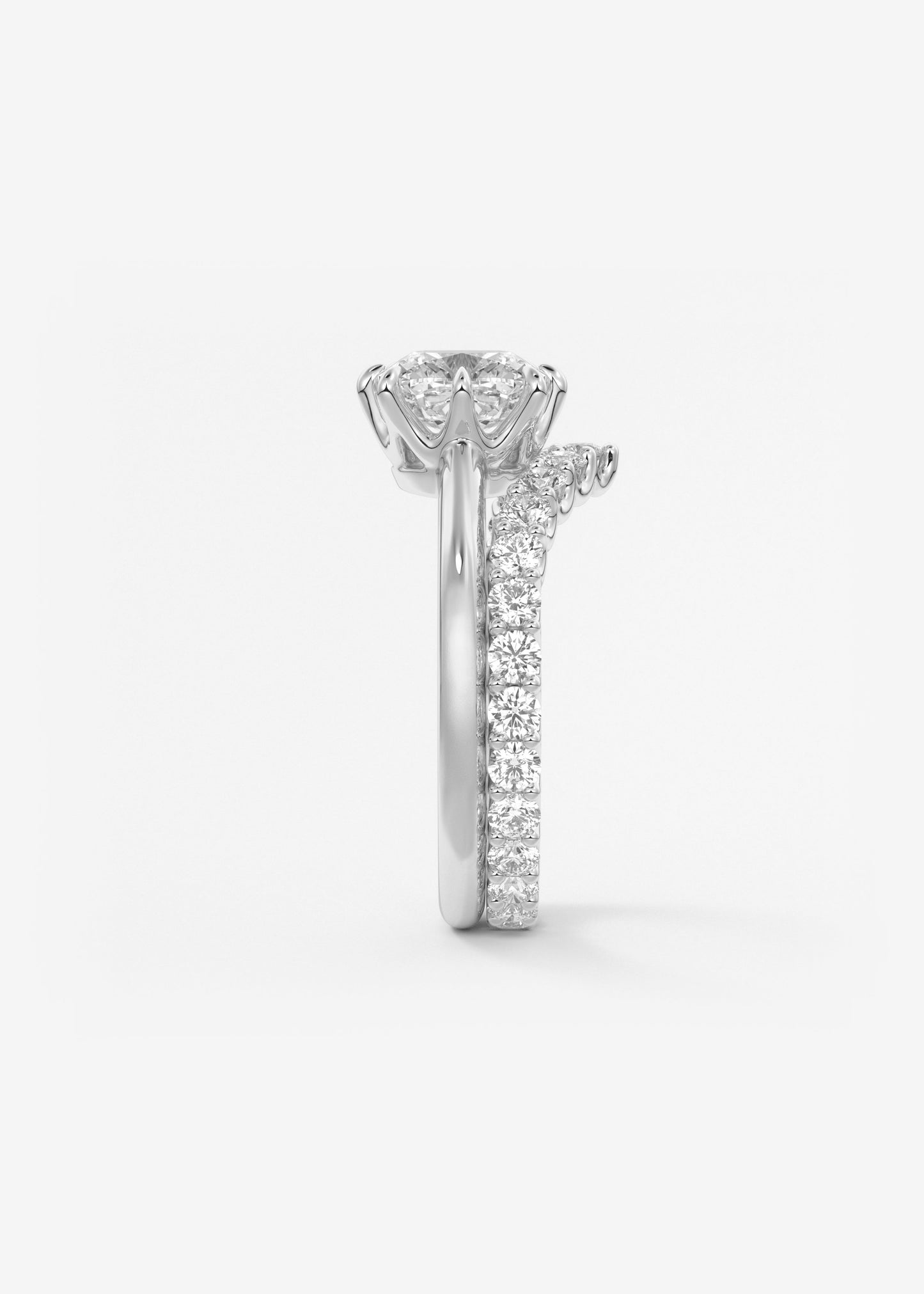 Oval Solitaire With Raised Basket Gallery Lab Grown Diamond Engagement Ring