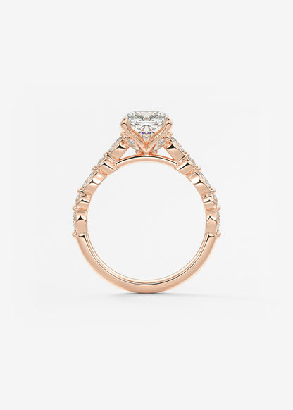 Oval Solitaire With Raised Basket Gallery Lab Grown Diamond Engagement Ring