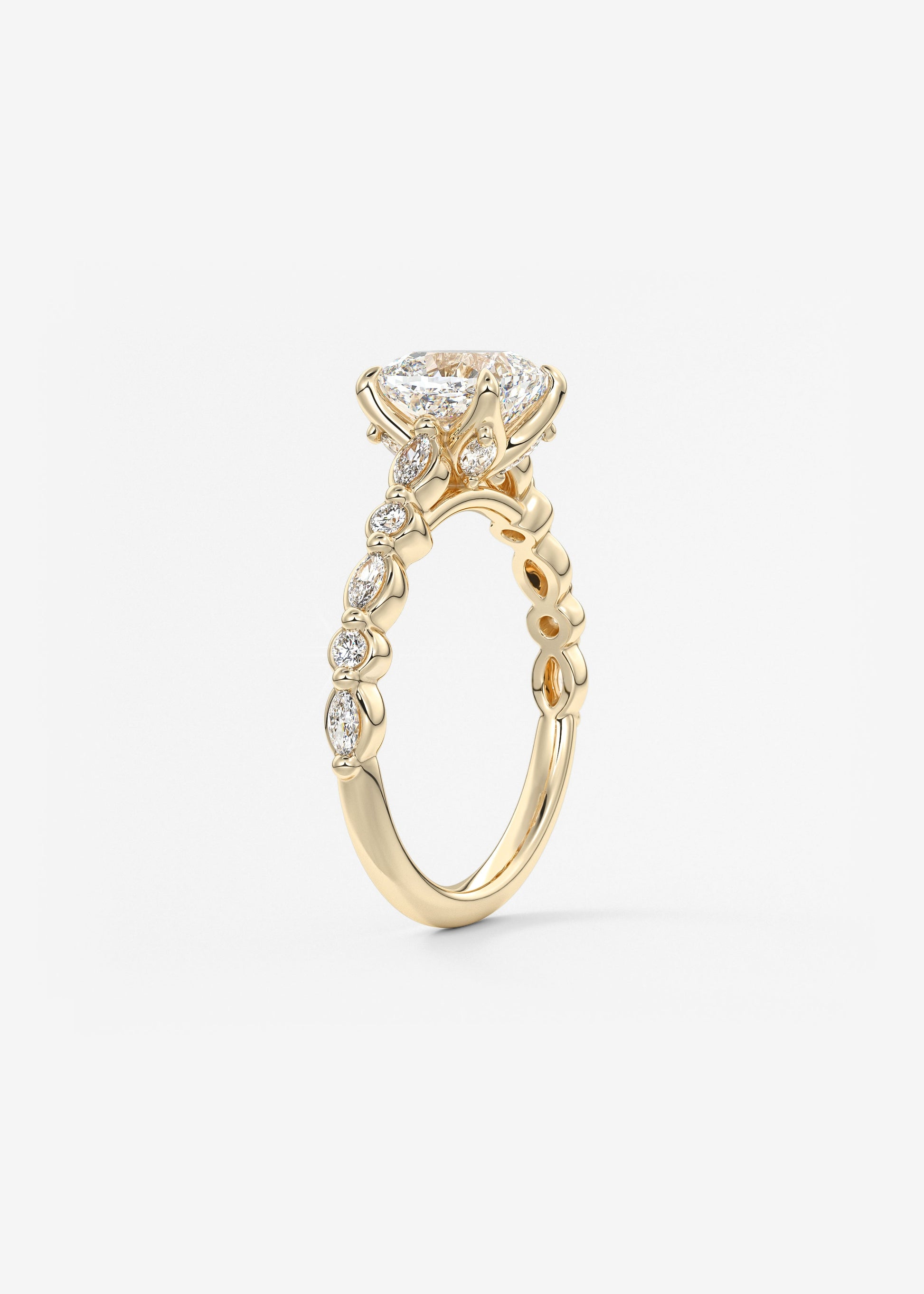 Oval Solitaire With Raised Basket Gallery Lab Grown Diamond Engagement Ring