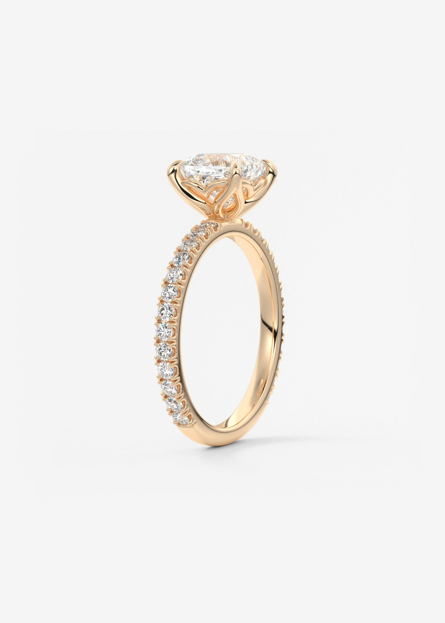 Oval Solitaire With Raised Basket Gallery Lab Grown Diamond Engagement Ring