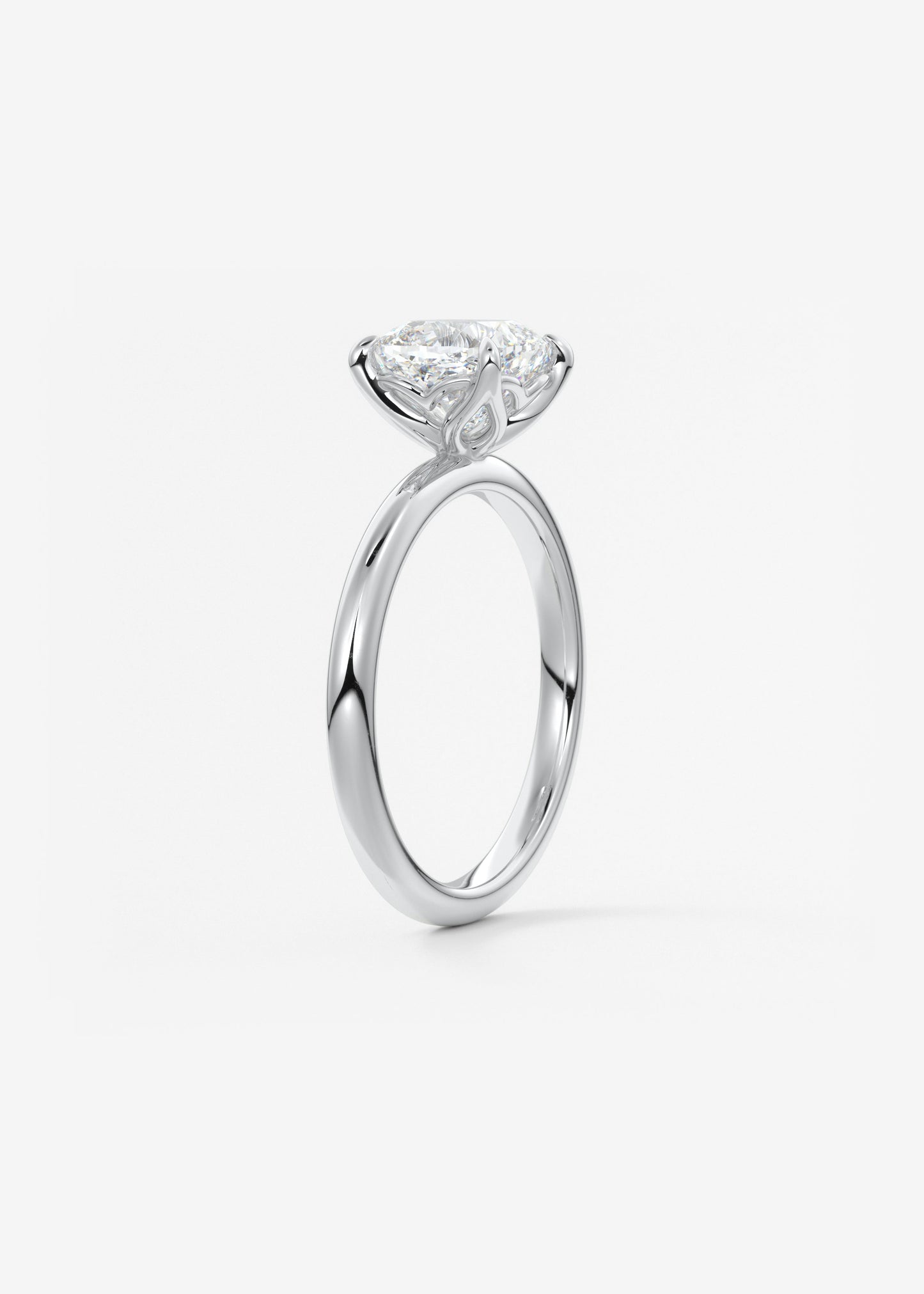 Oval Solitaire With Raised Basket Gallery Lab Grown Diamond Engagement Ring