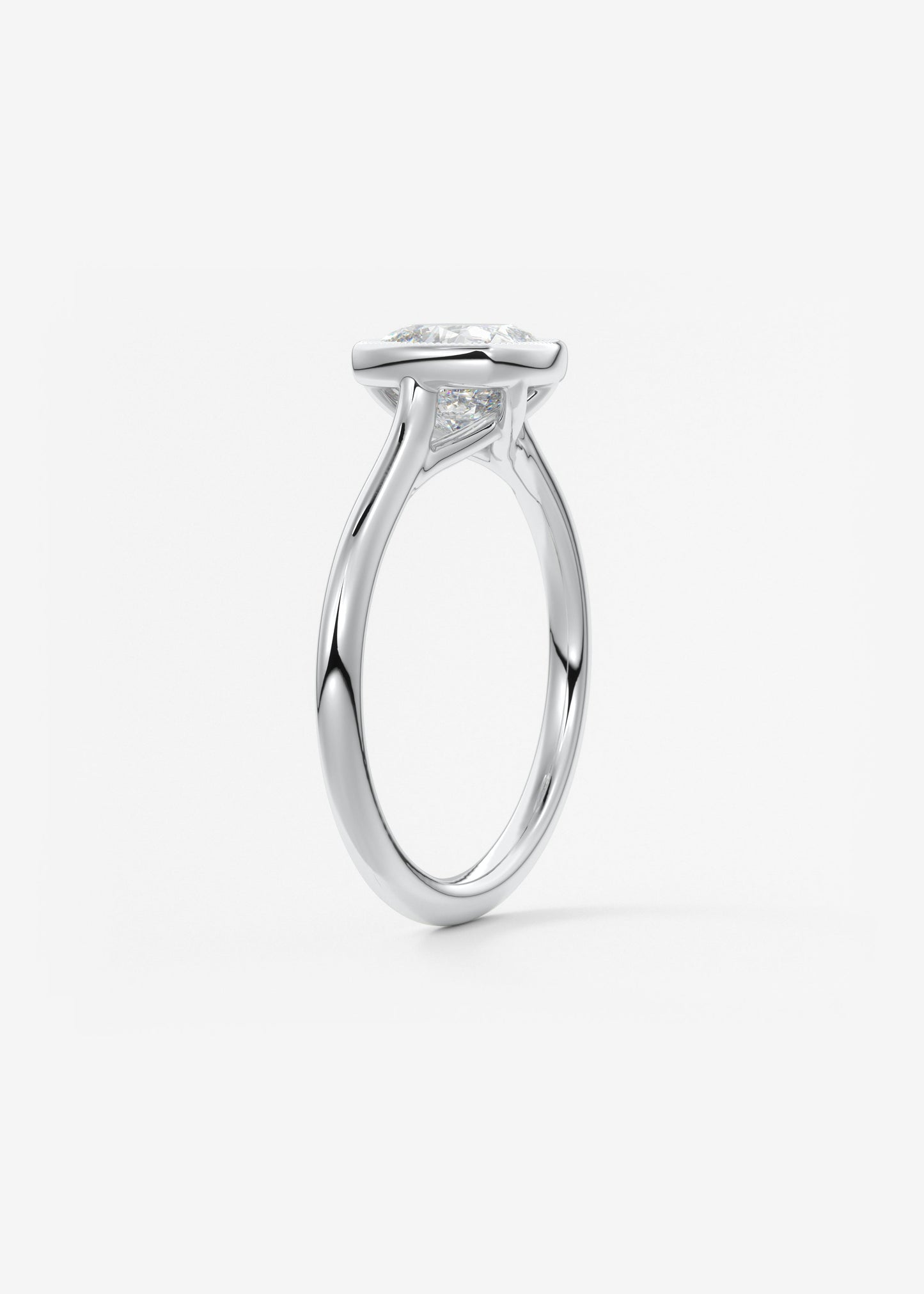 Oval Solitaire With Raised Basket Gallery Lab Grown Diamond Engagement Ring