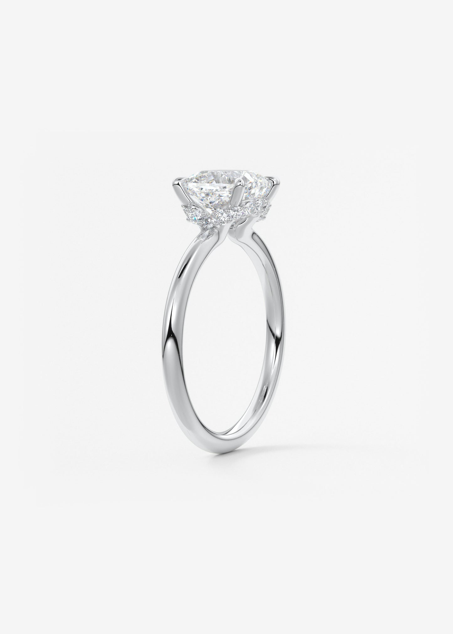 Oval Solitaire With Raised Basket Gallery Lab Grown Diamond Engagement Ring