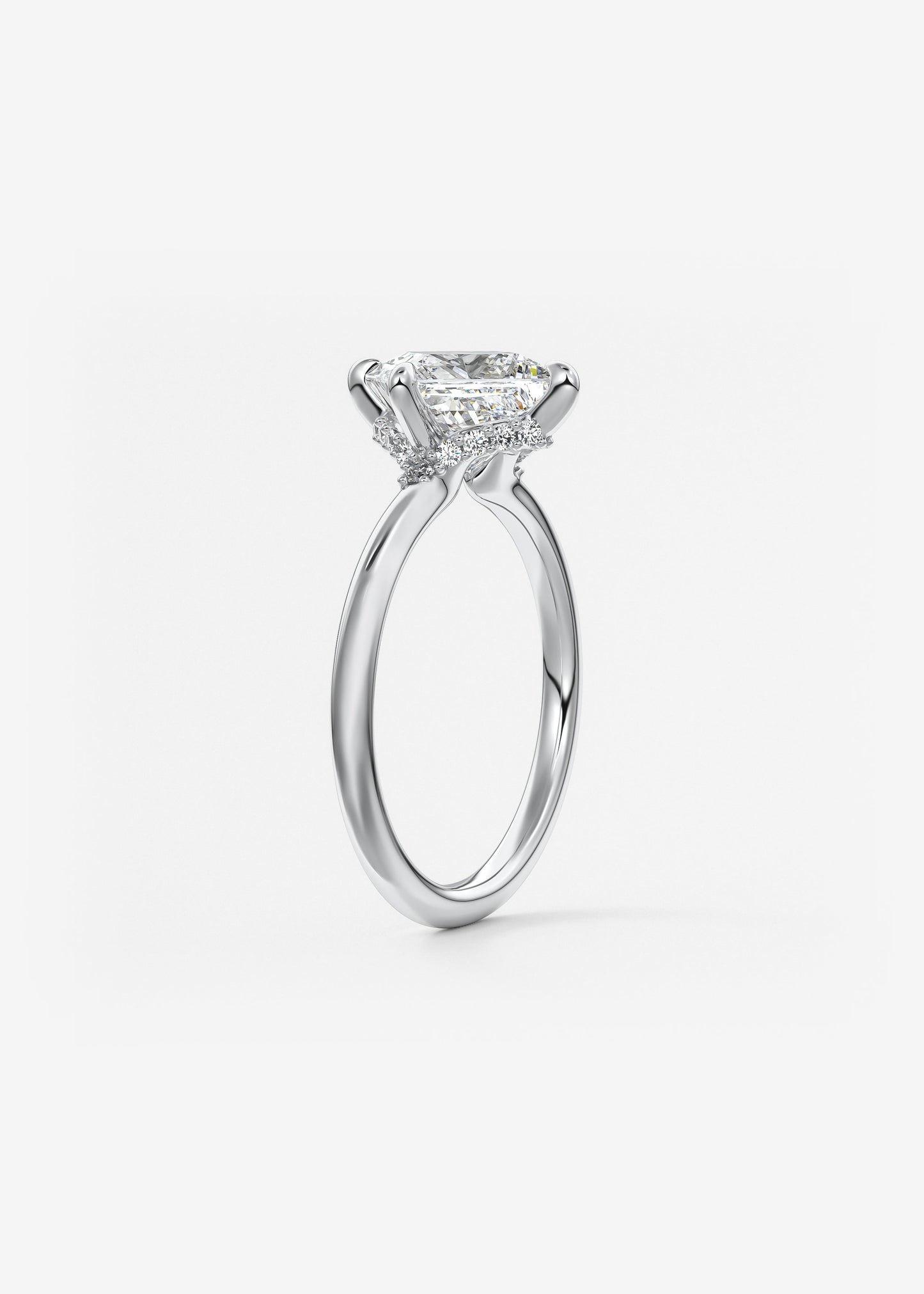 Oval Solitaire With Raised Basket Gallery Lab Grown Diamond Engagement Ring