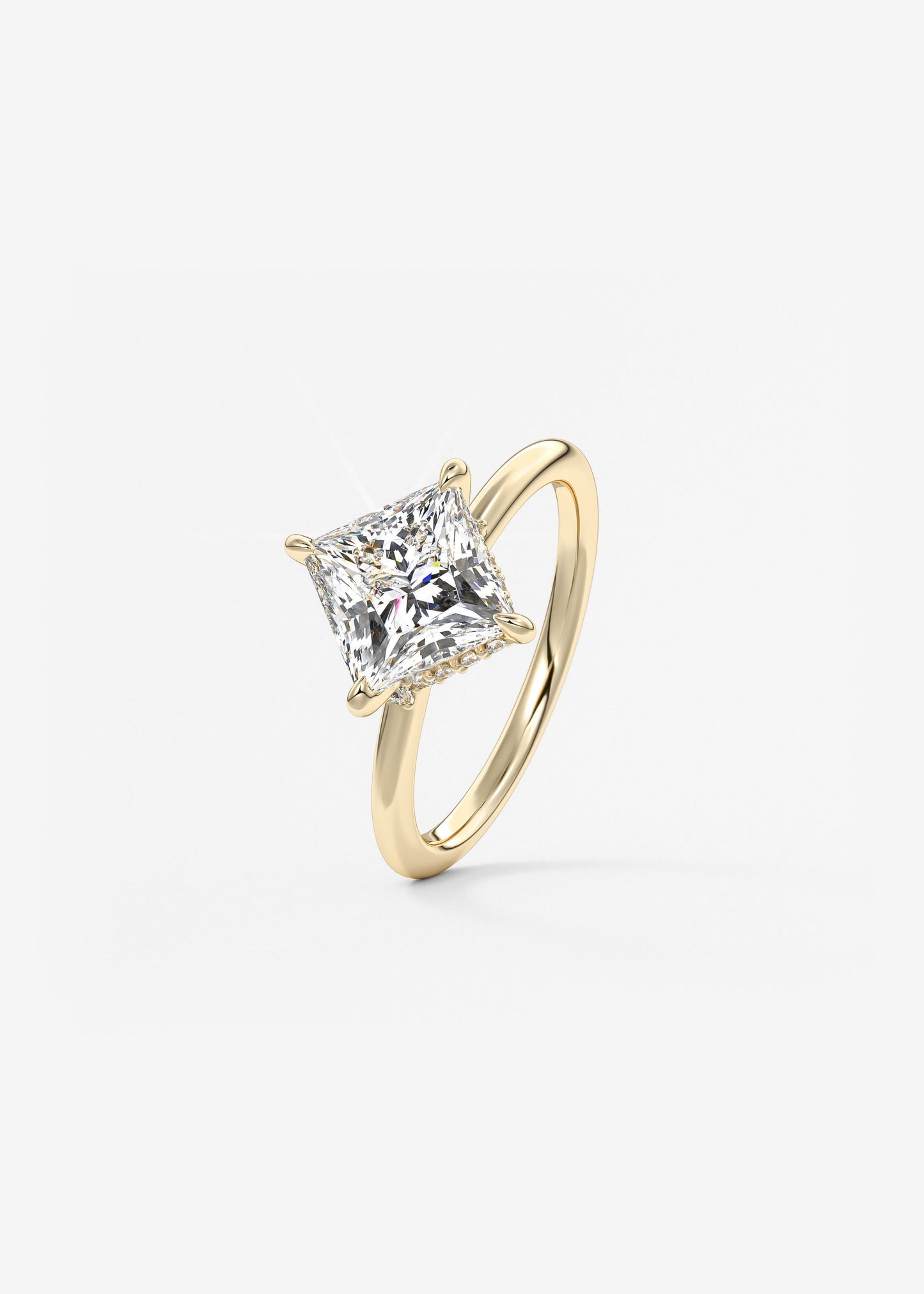 Oval Solitaire With Raised Basket Gallery Lab Grown Diamond Engagement Ring
