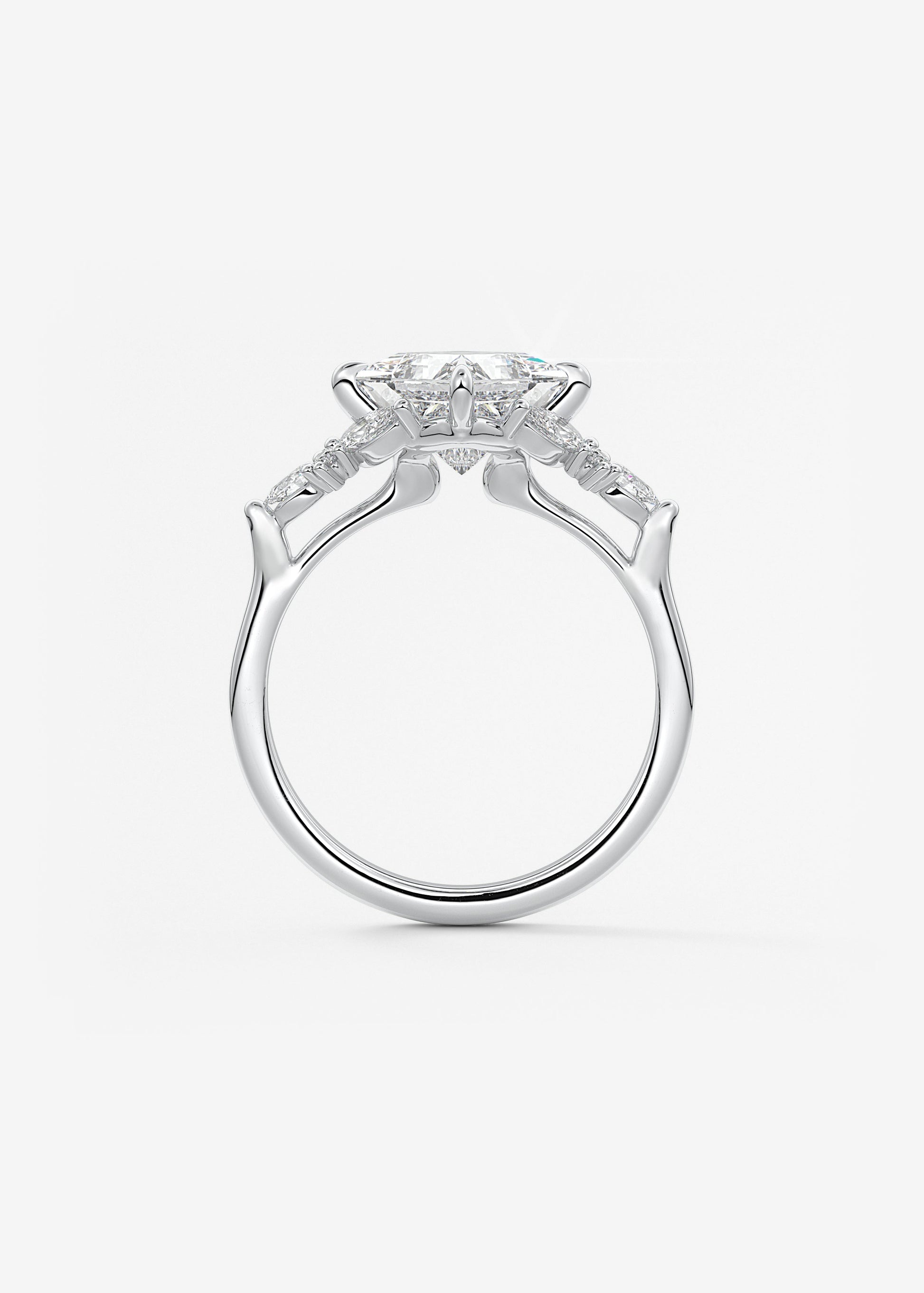 Oval Solitaire With Raised Basket Gallery Lab Grown Diamond Engagement Ring