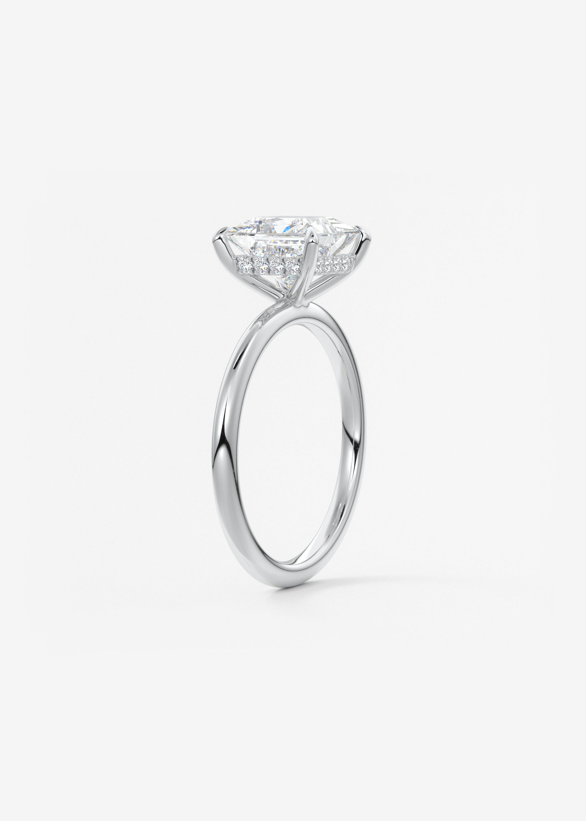 Oval Solitaire With Raised Basket Gallery Lab Grown Diamond Engagement Ring