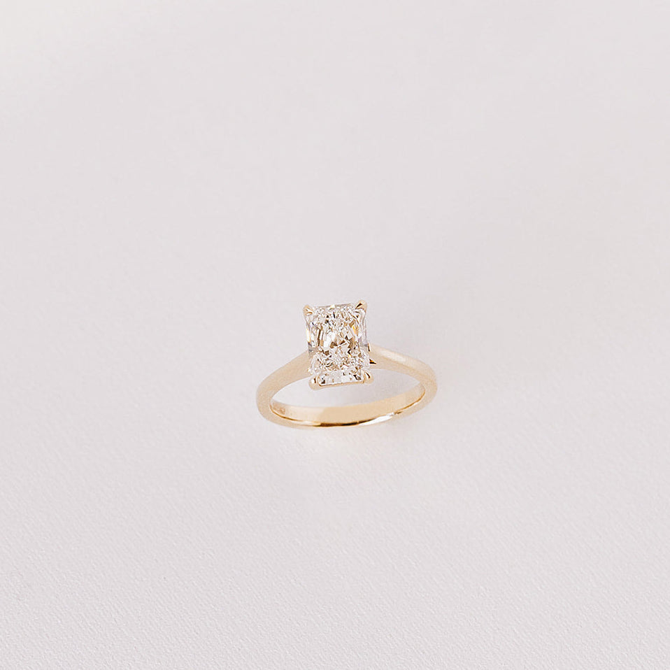 Cushion Hidden Halo Lab Grown Diamond Engagement Ring