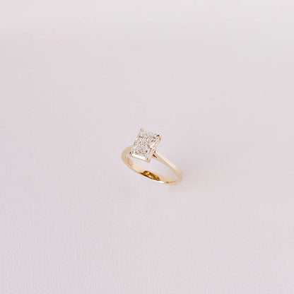 Cushion Hidden Halo Lab Grown Diamond Engagement Ring