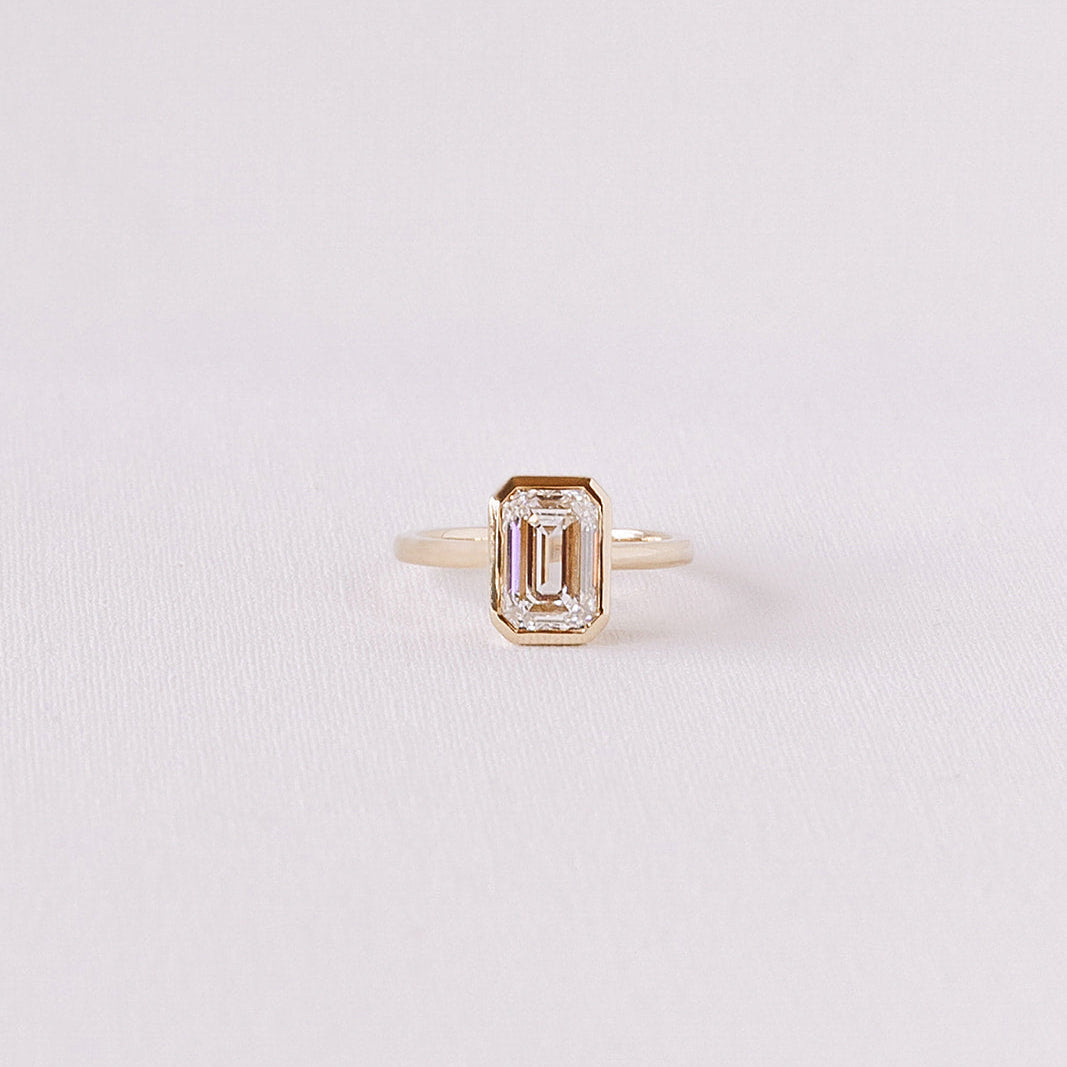 Cushion Hidden Halo Lab Grown Diamond Engagement Ring