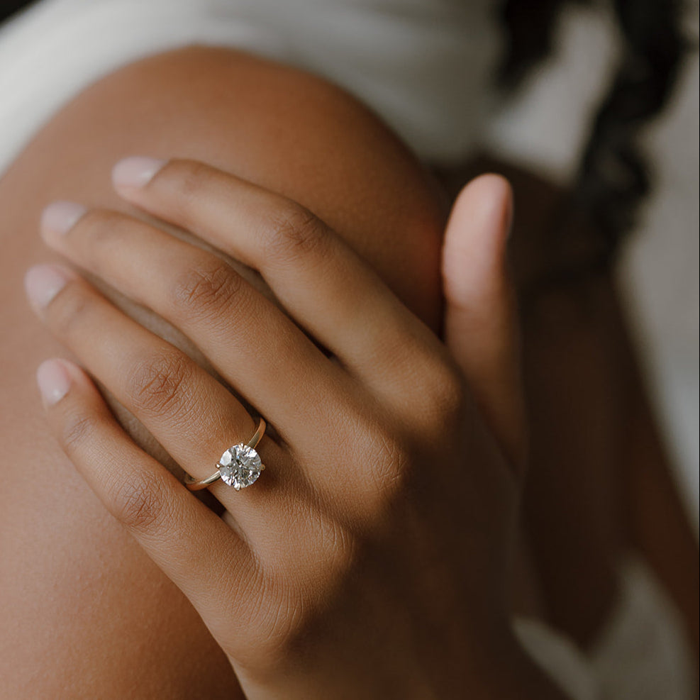 Cushion Hidden Halo Lab Grown Diamond Engagement Ring