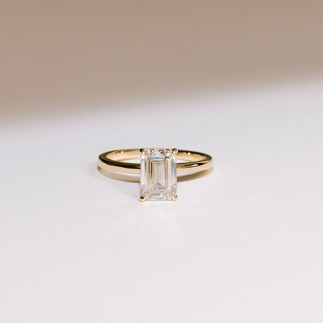 Cushion Hidden Halo Lab Grown Diamond Engagement Ring